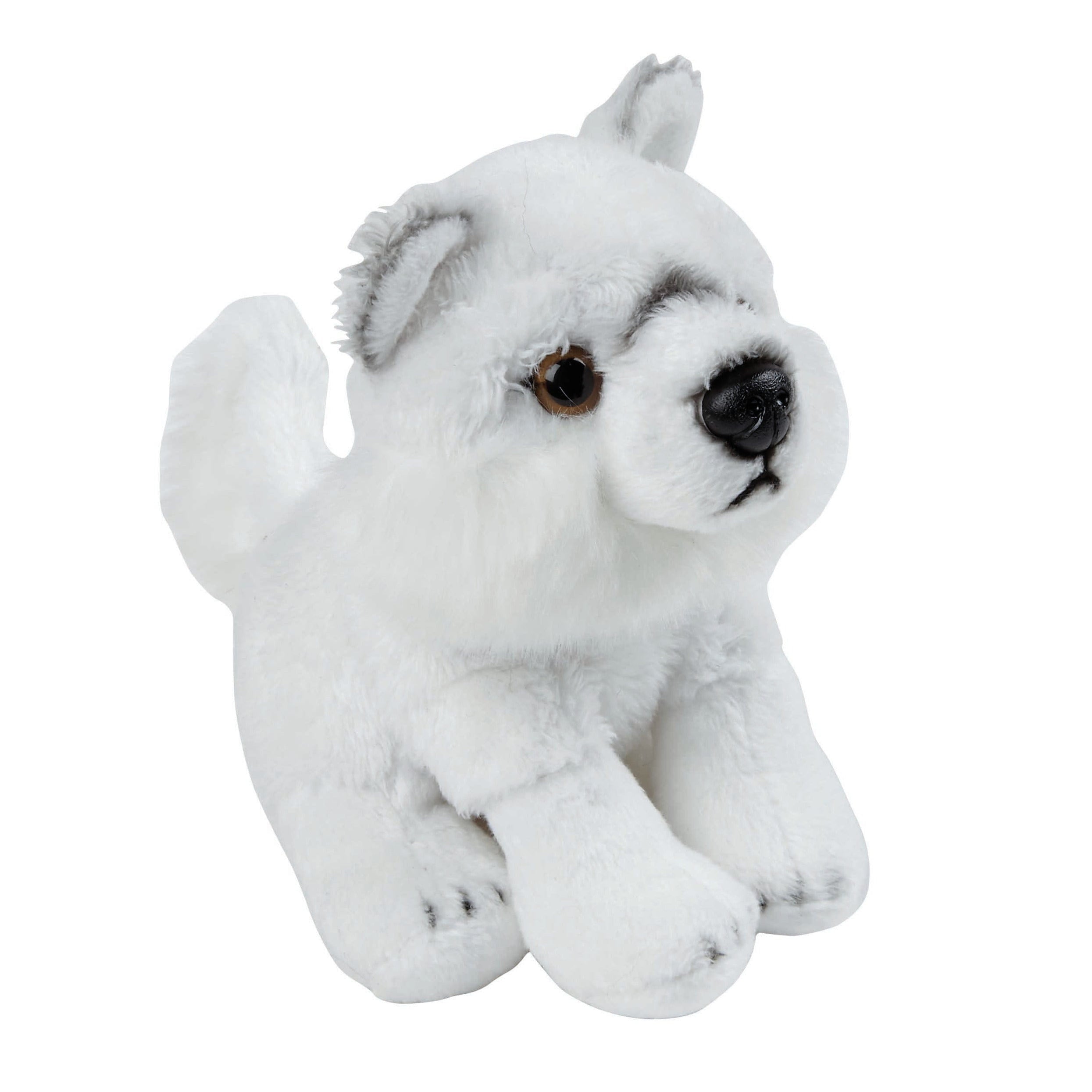 Pluche poolwolf knuffel - wit - 15 cm - wolven knuffel - speelgoed