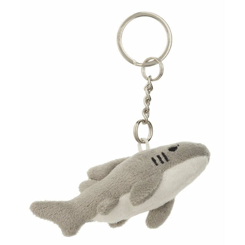 Nature Planet sleutelhanger knuffel - witte haai - pluche - 6 cm