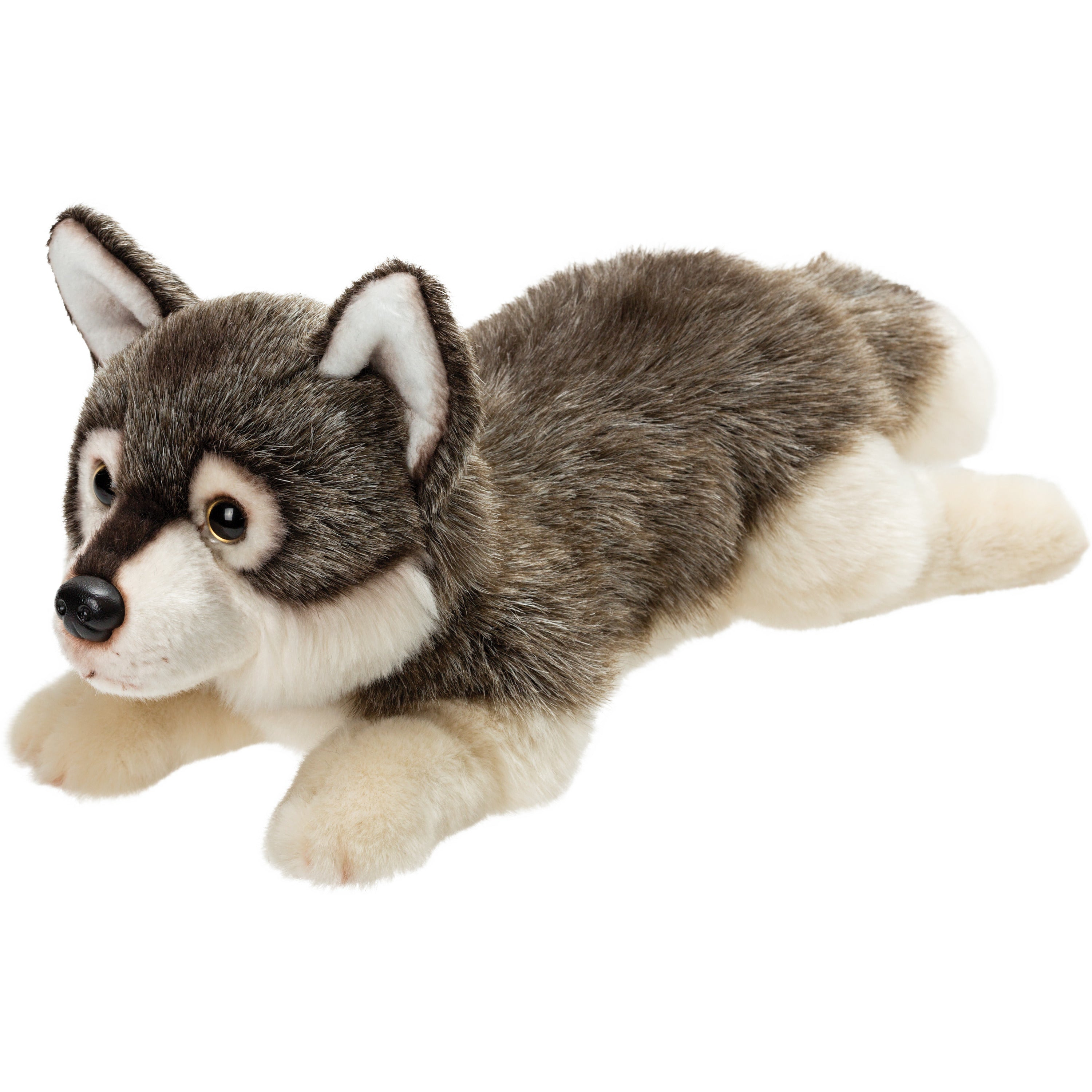 Suki Gifts grijze wolf knuffel - pluche - 33 cm - dierenknuffel