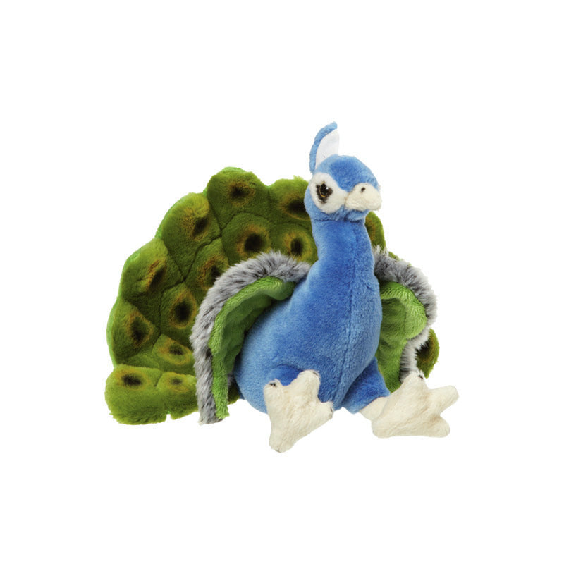 Pluche pauwen knuffel - 18 cm - zachte vogelknuffel