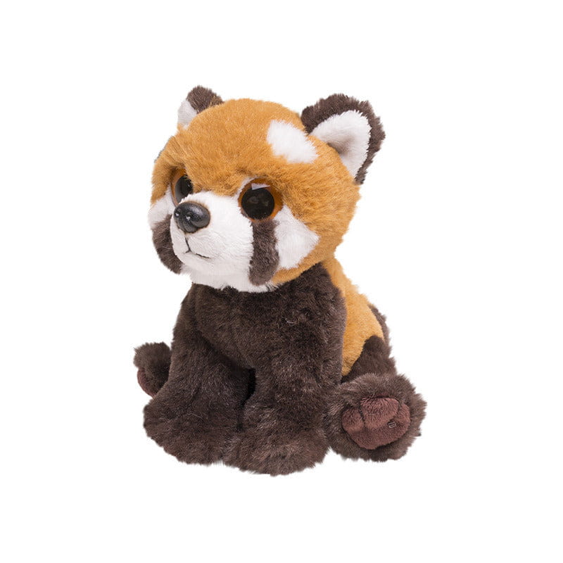 Nature Planet rode panda knuffel - pluche - 13 cm - knuffeldier