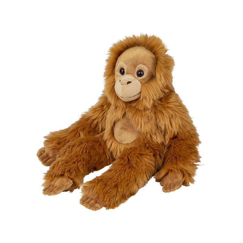 Nature Planet orangutan knuffel - pluche - 45 cm - bruin/rood - aap