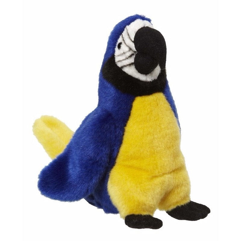 Nature Planet papegaai knuffel - pluche - blauw - 26 cm - vogel - dierenknuffel