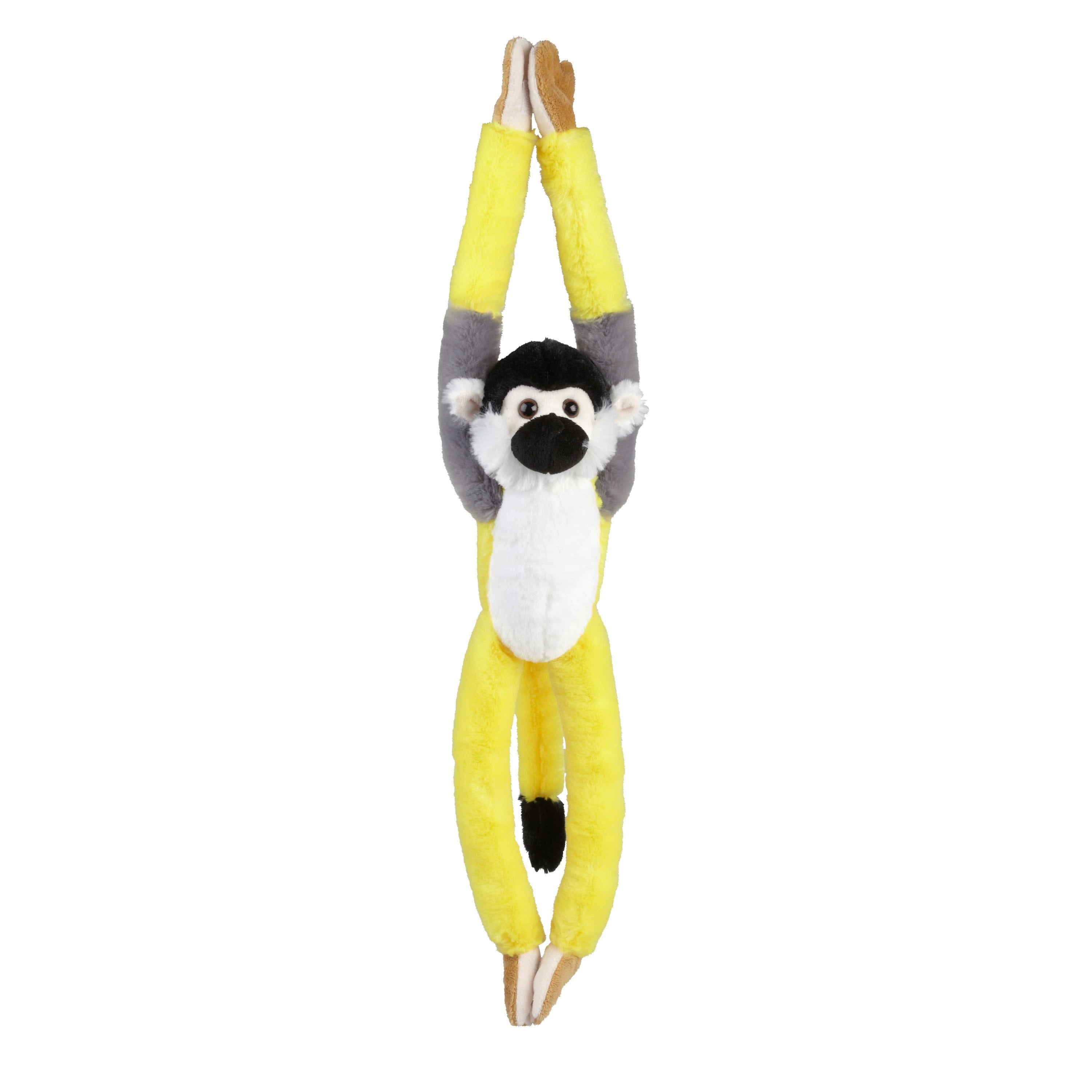 Ravensden aapje knuffel - pluche - 65 cm - geel/wit/grijs - hangend
