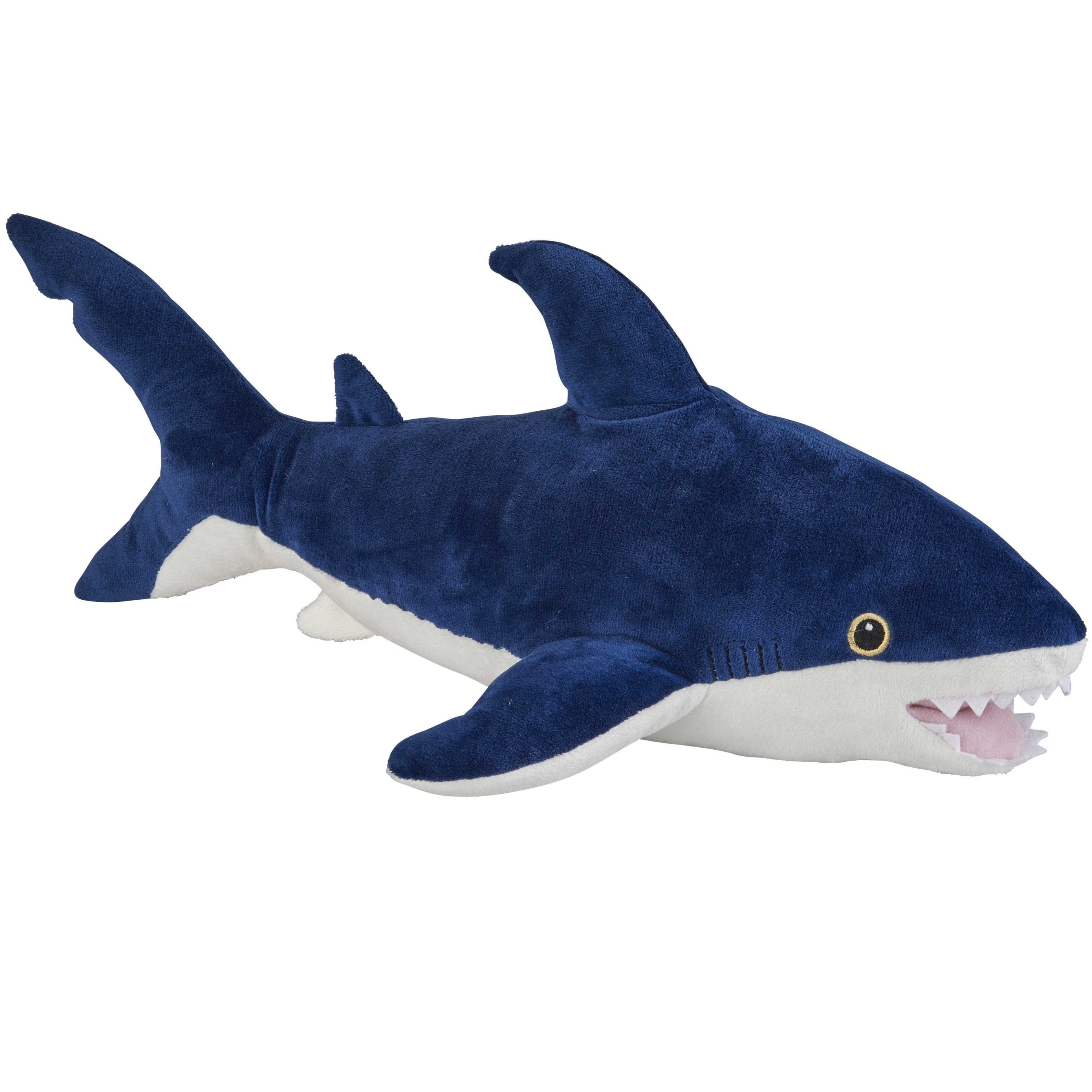 Pluche blauwe haai knuffel - 33 cm - zeedier
