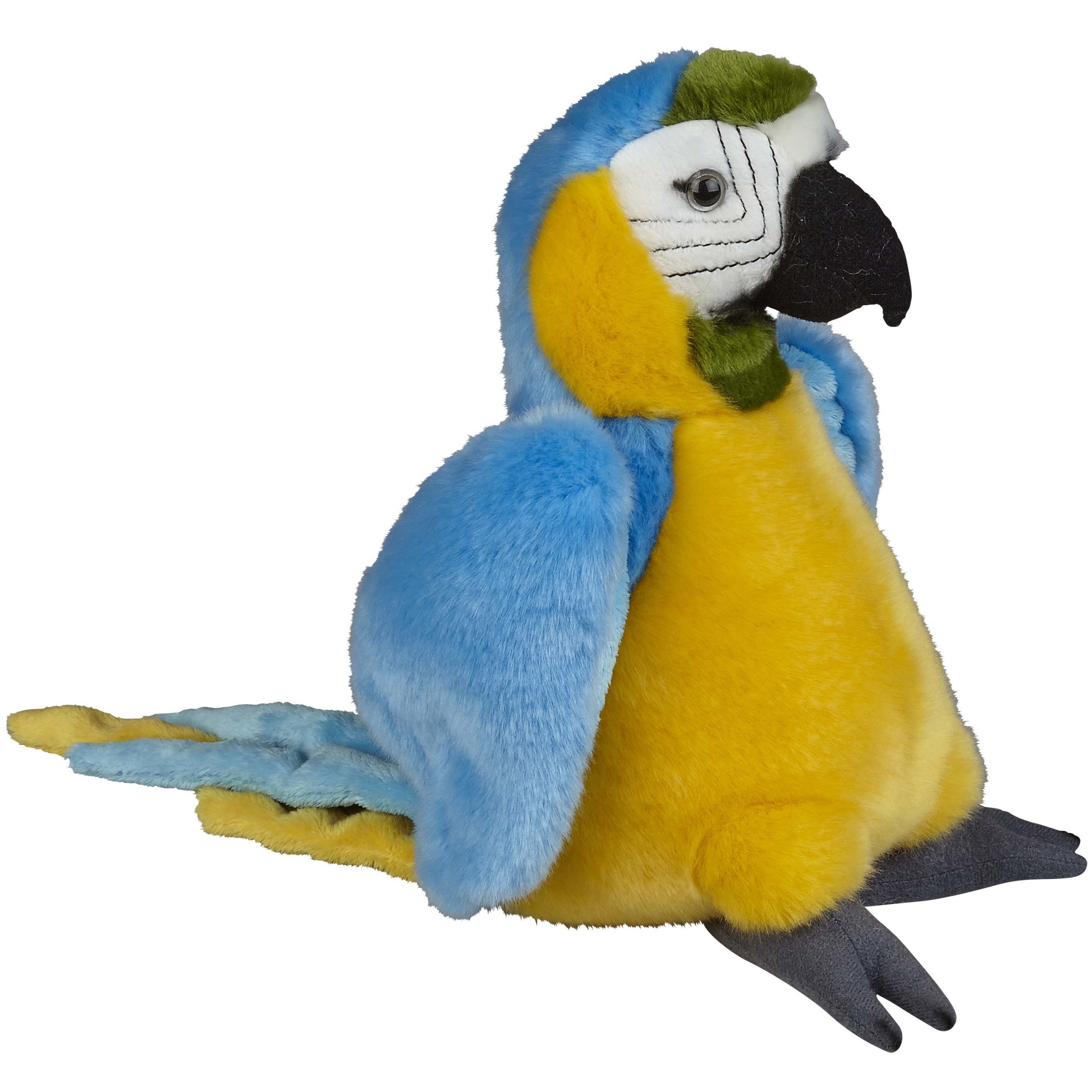Macaw papegaai knuffel - pluche - blauw - 28 cm