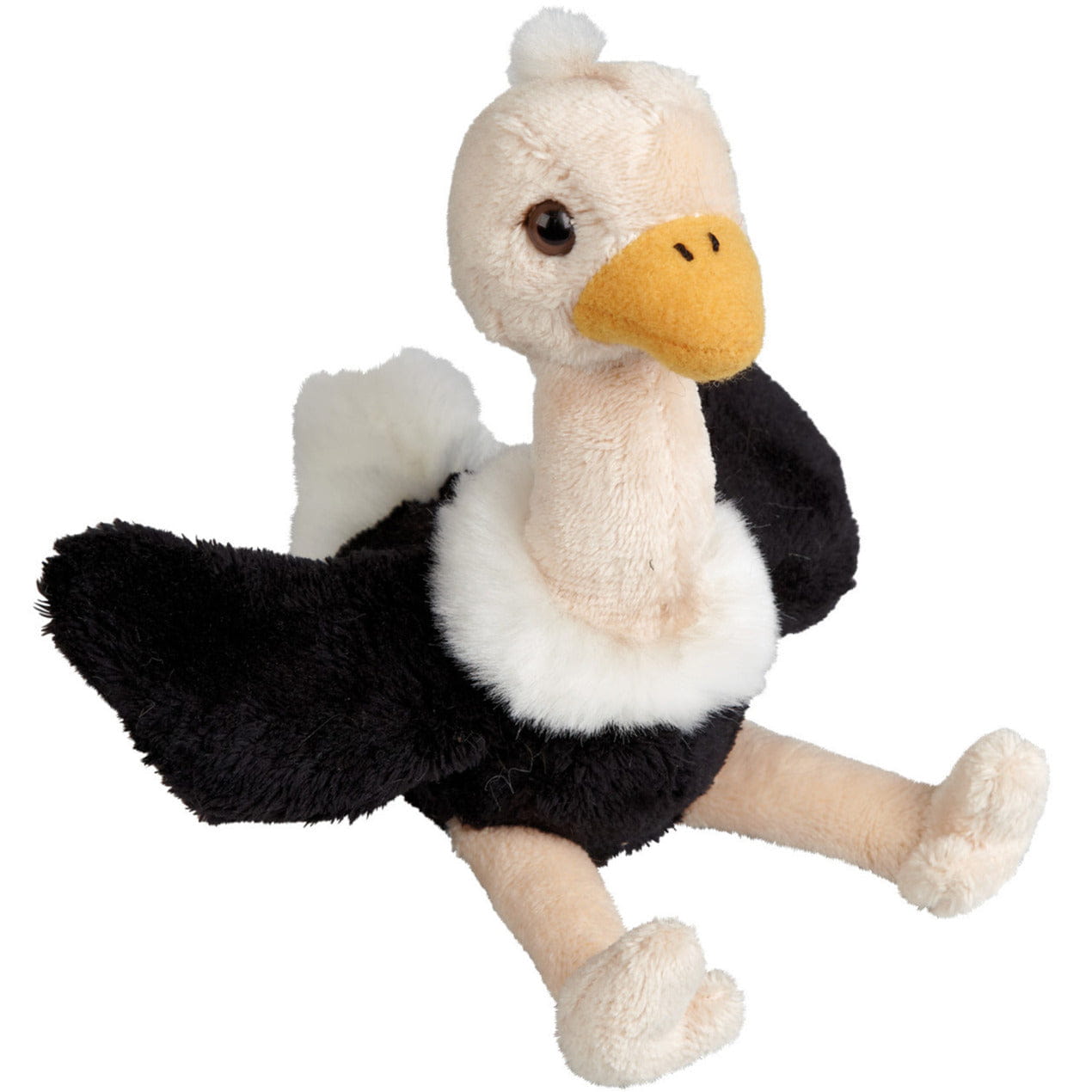 Pluche struisvogel knuffel - zacht - 15 cm - vogel knuffel