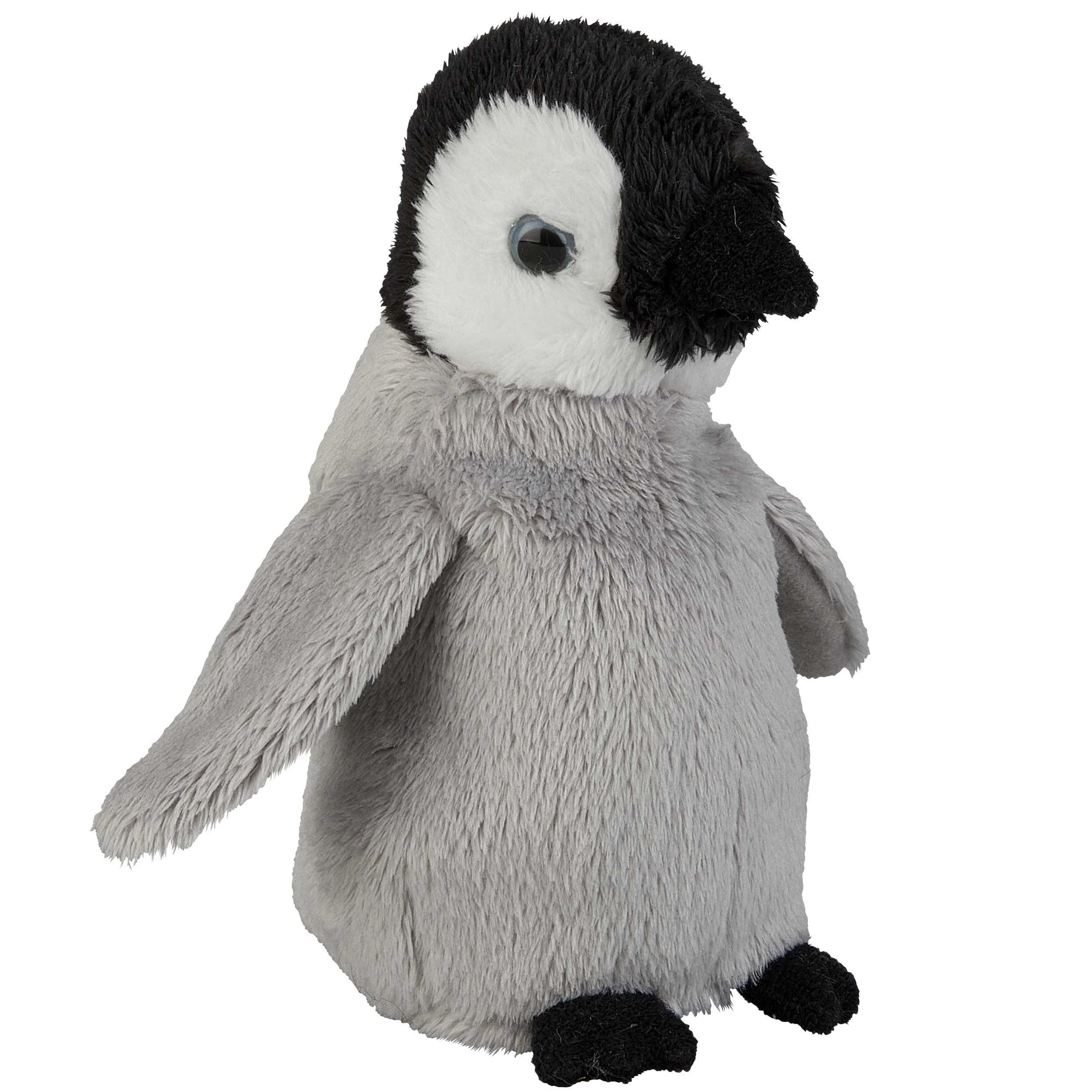 Ravensden pinguïn kuiken knuffel - pluche - grijs - 15 cm
