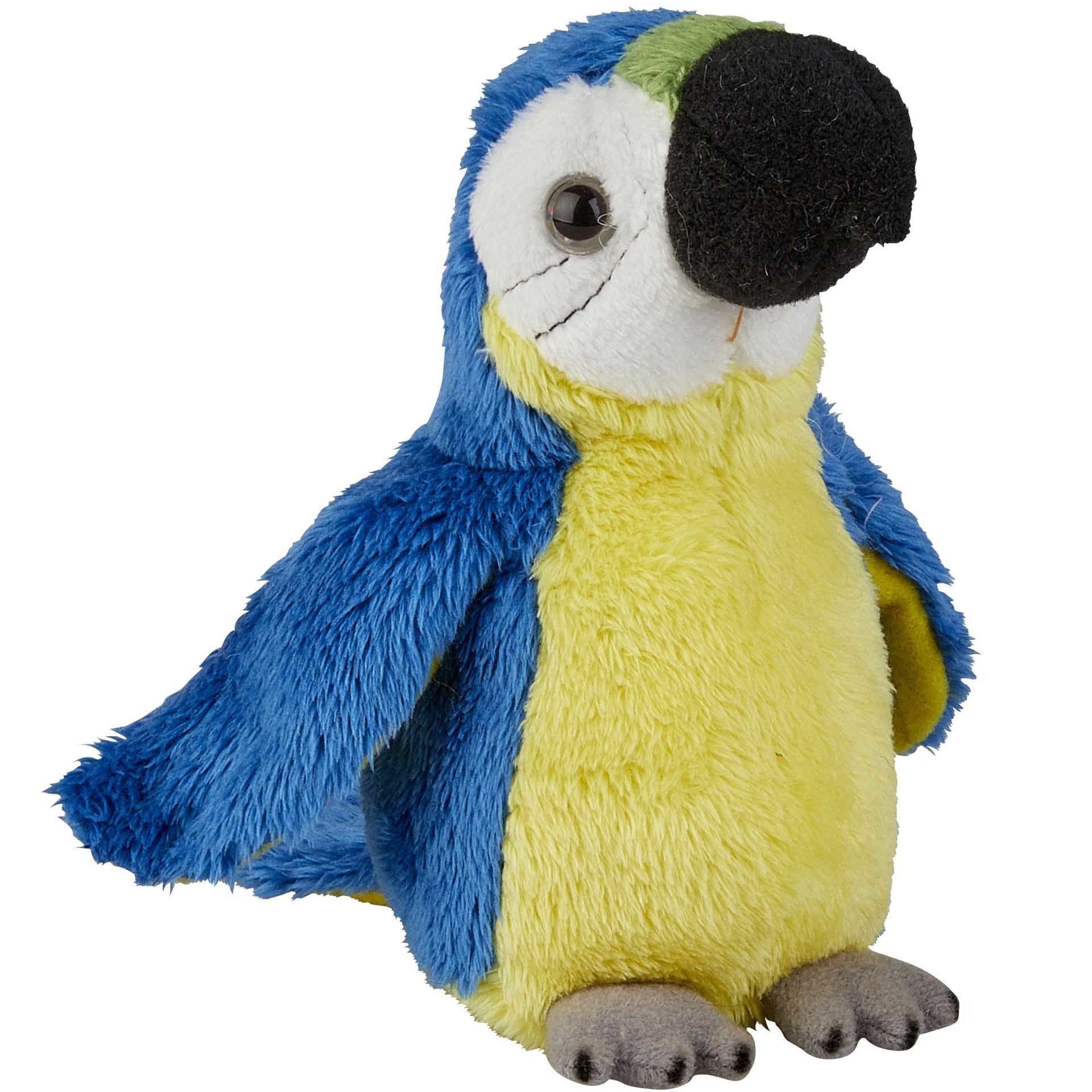 Blauwe papegaai knuffel - pluche - macaw - 15 cm