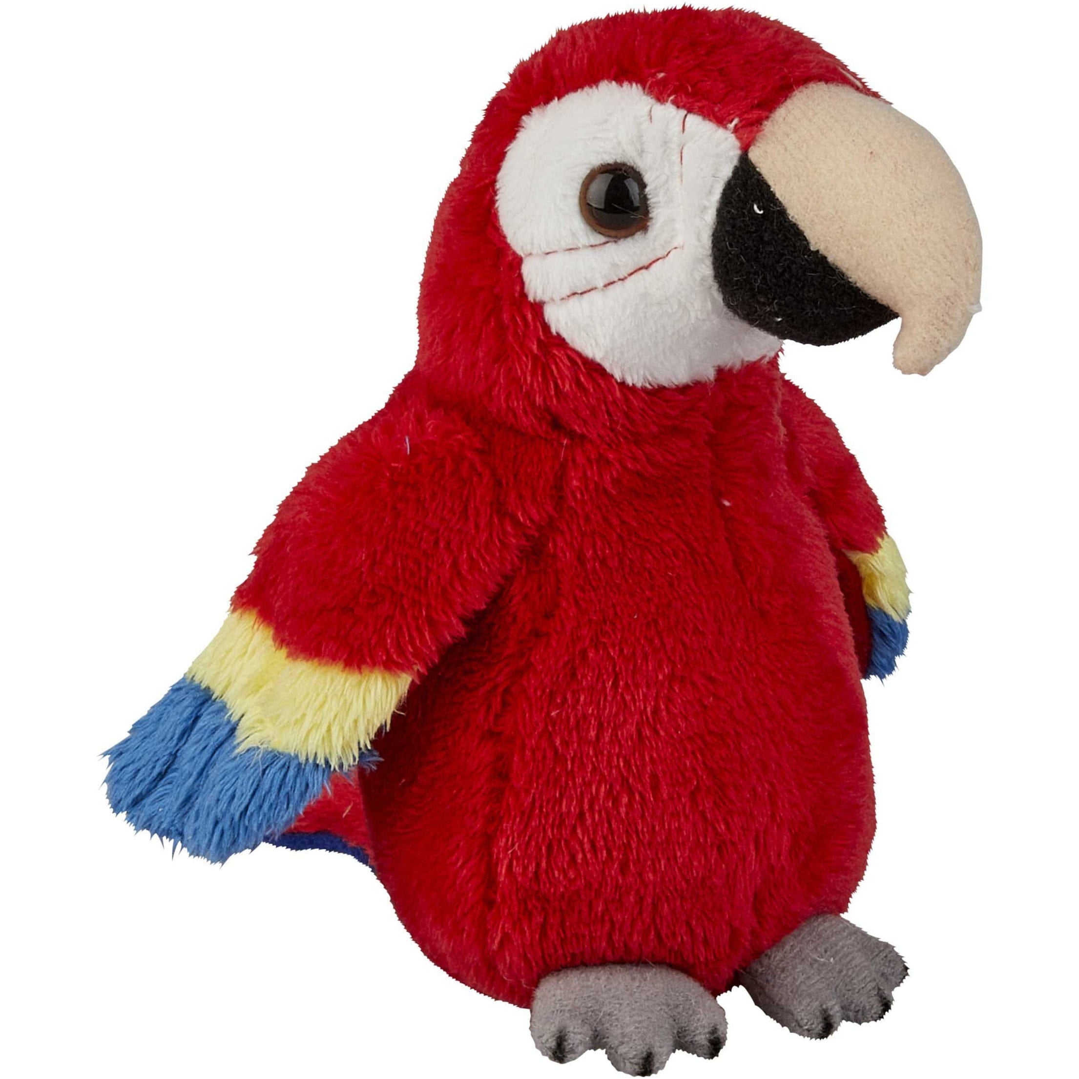 Pluche papegaai knuffel - rood - macaw - 15 cm