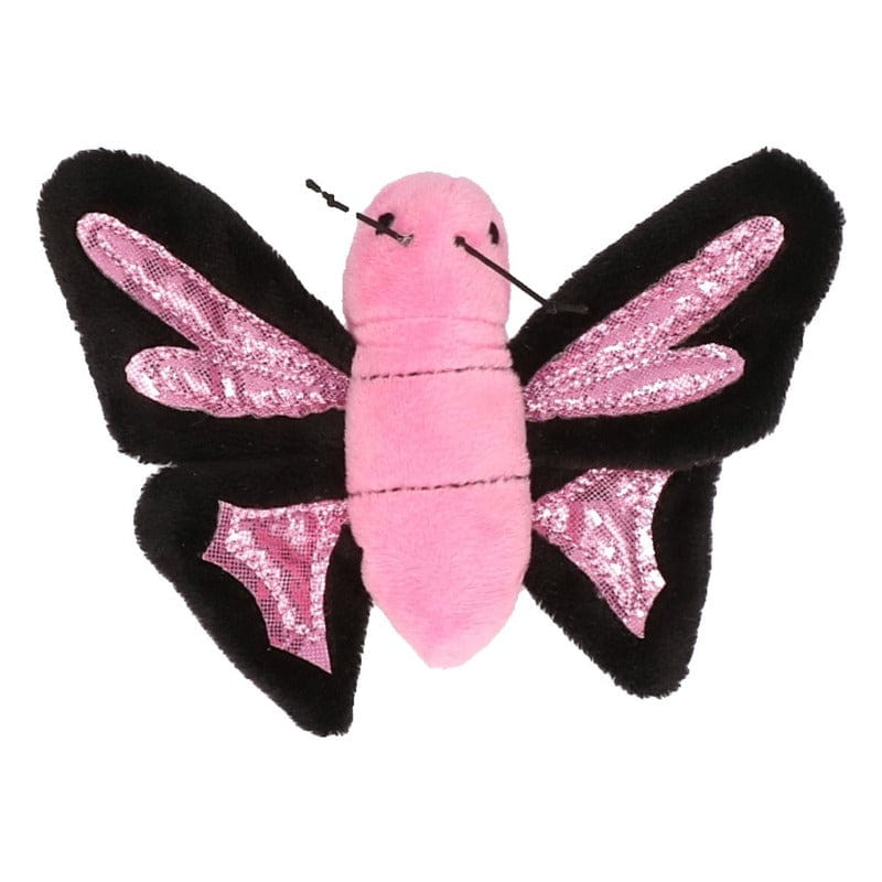 Roze vlinder knuffel - pluche - 10 cm - zacht speelgoed