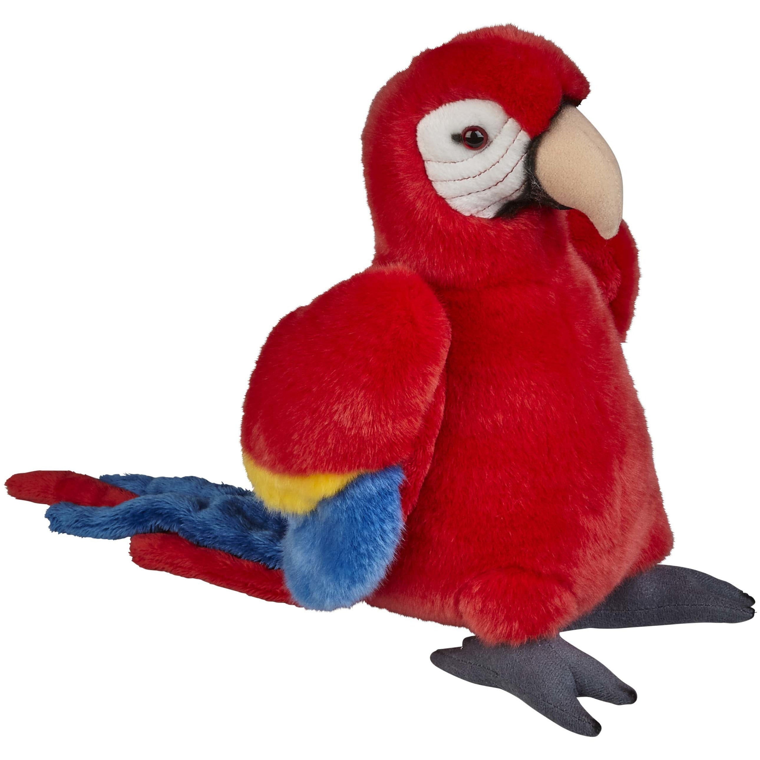 Macaw papegaai knuffel - pluche - 28 cm - rood - vogels - speelgoed