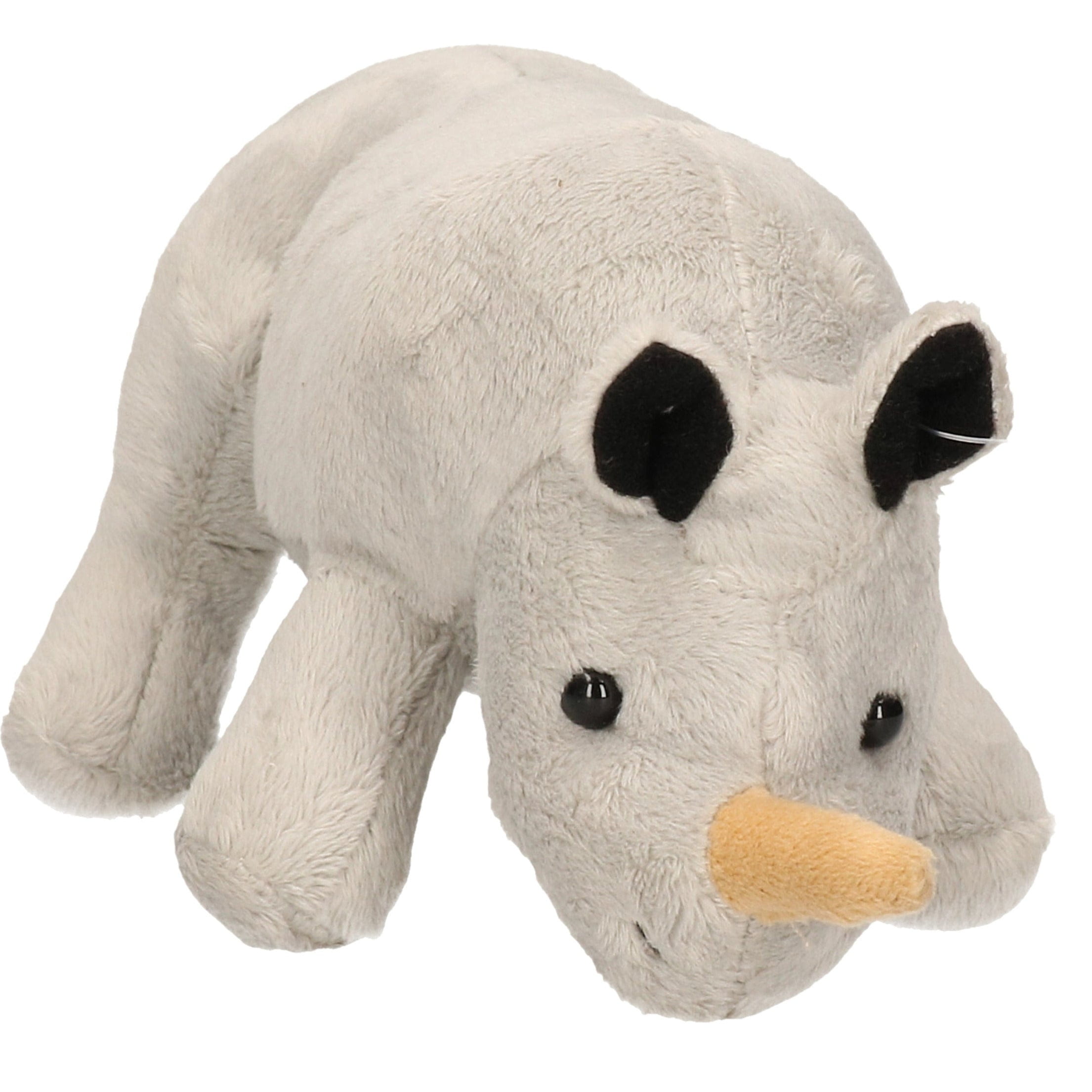 Neushoorn knuffel - pluche - 23 cm - dierenknuffel