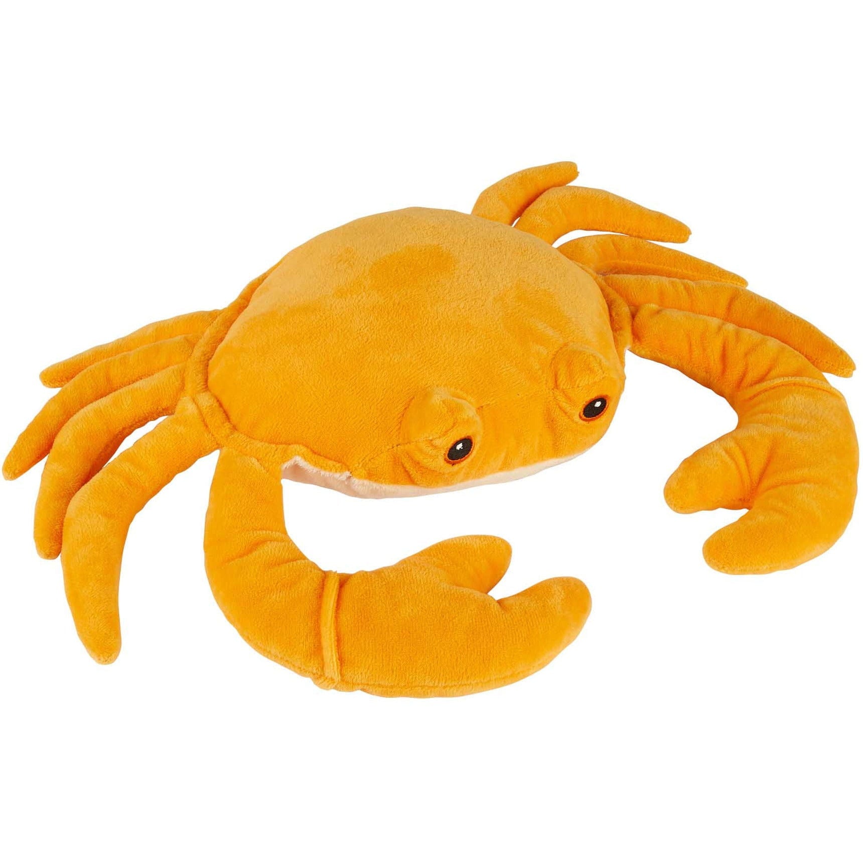 Pluche krab knuffel - zacht - 33 cm - zeedier - oranje - knuffel
