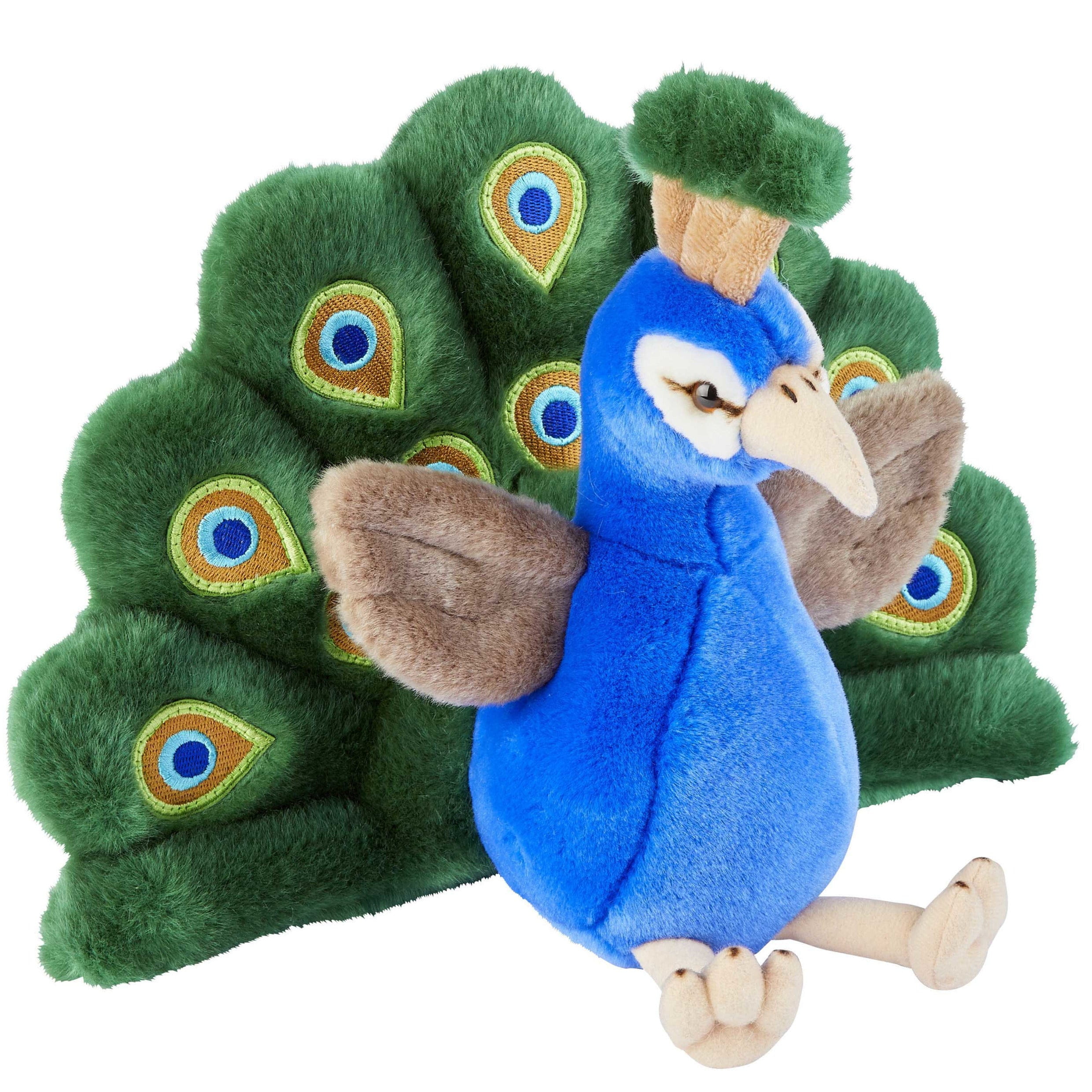 Ravensden pauw knuffel - pluche - 32 cm - vogelknuffel
