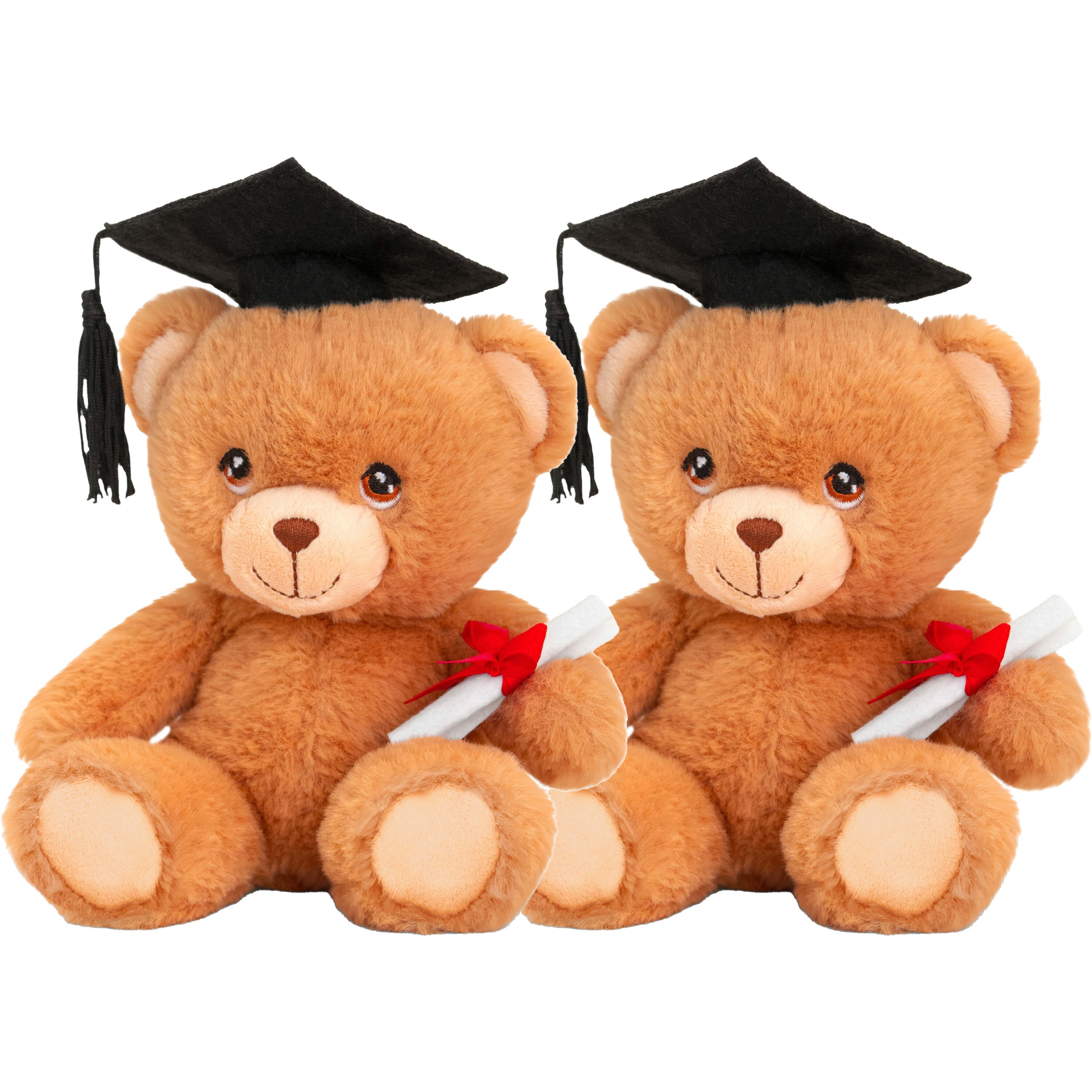Pluche geslaagd beer - diploma - bruin - 15 cm