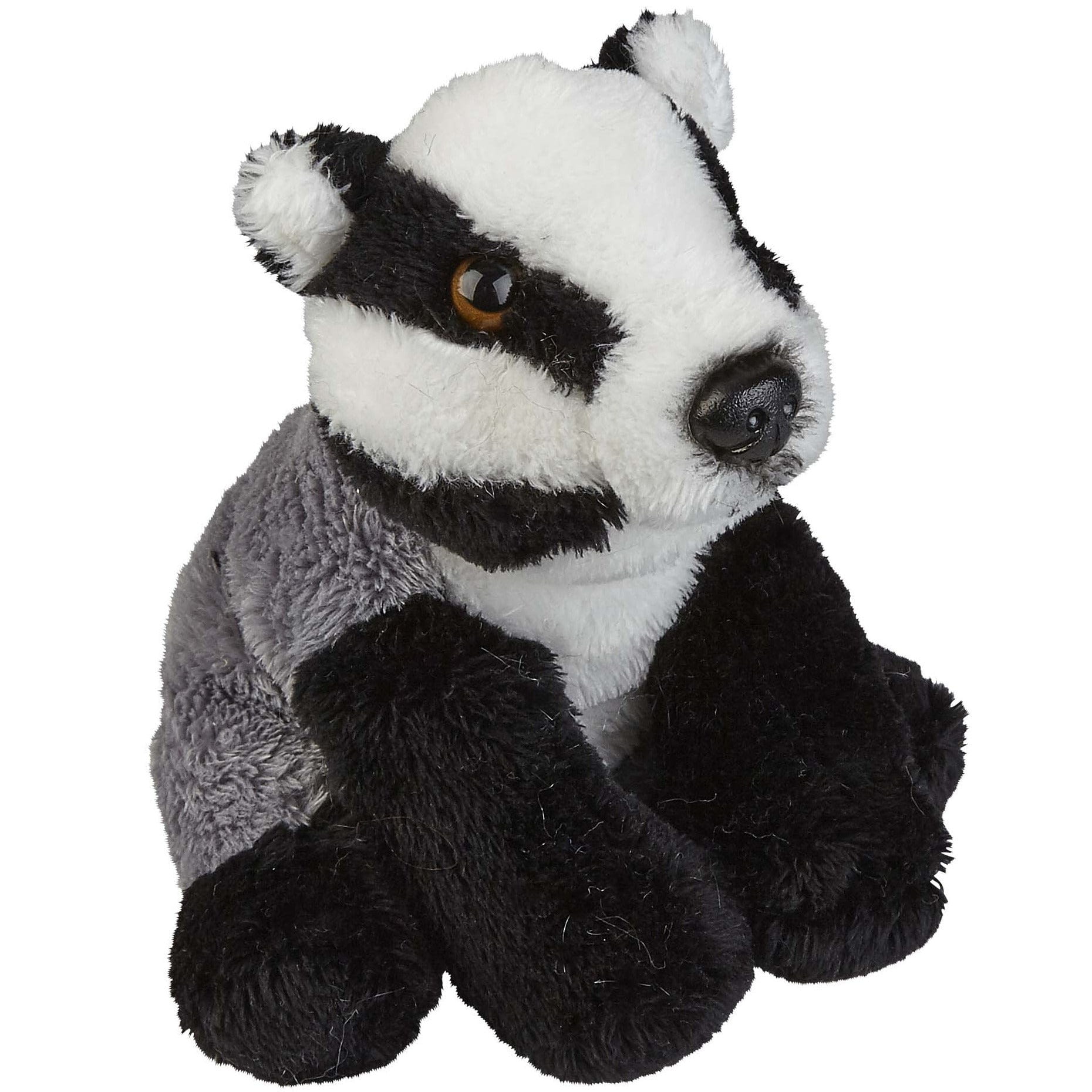 Das knuffel - pluche - 15 cm - zwart/grijs - bosdieren