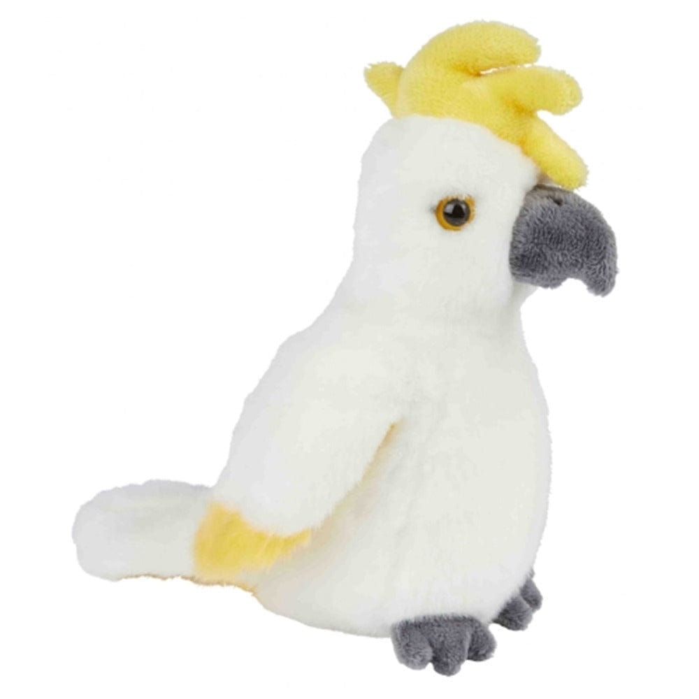 Kaketoe knuffel - pluche - 18 cm - wit - vogelknuffel