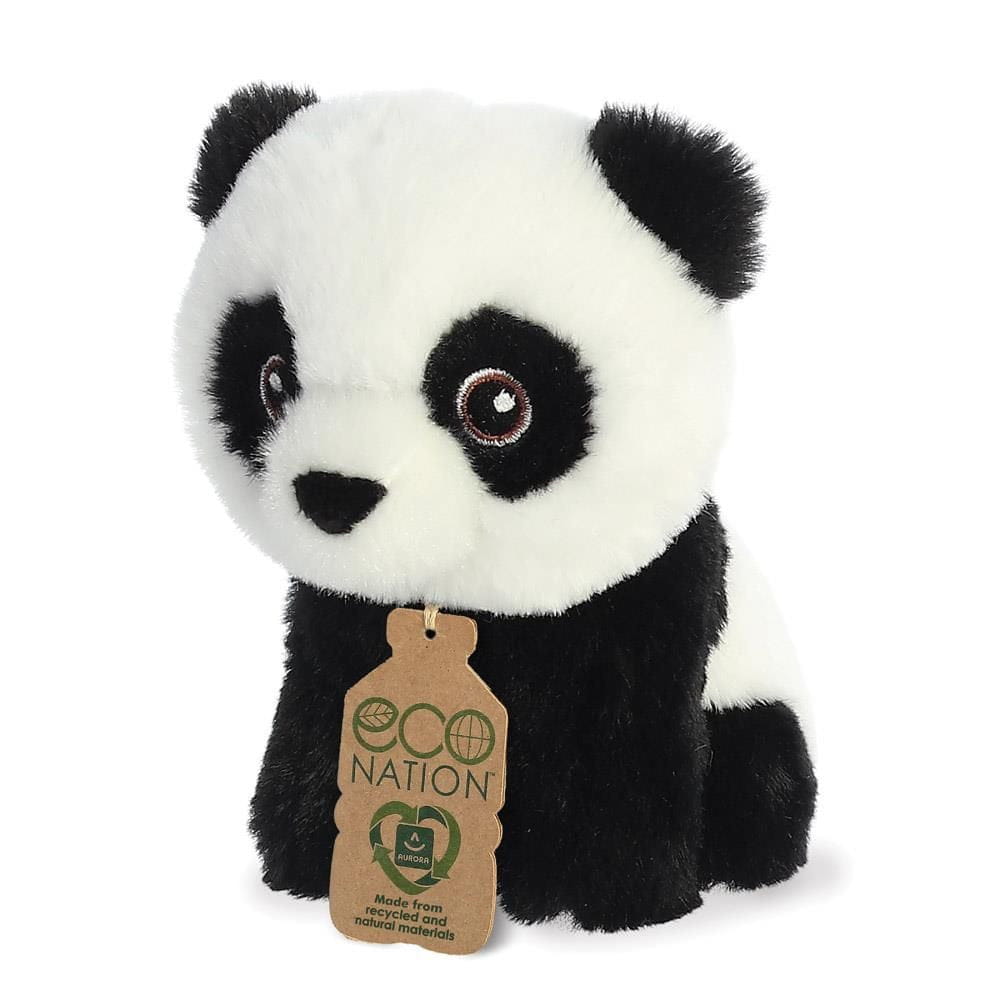 Aurora panda knuffel - pluche - 13 cm - zwart/wit