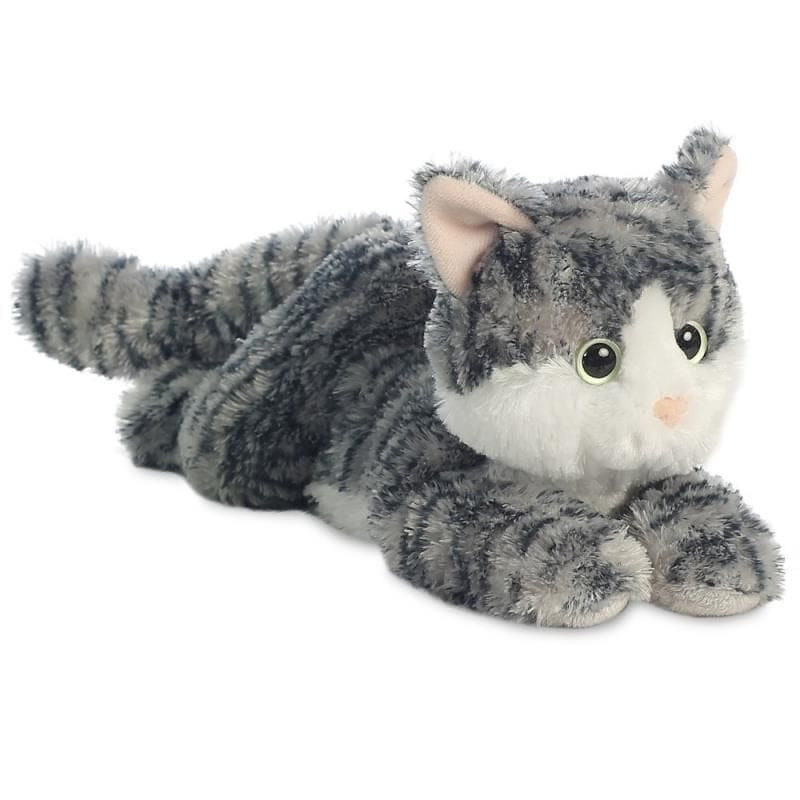Aurora pluche kat - grijs - 30 cm - knuffeldier