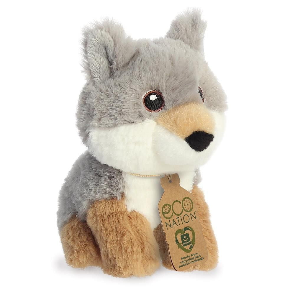 Pluche wolf - pluche - 13 cm - knuffeldier - dierenknuffel