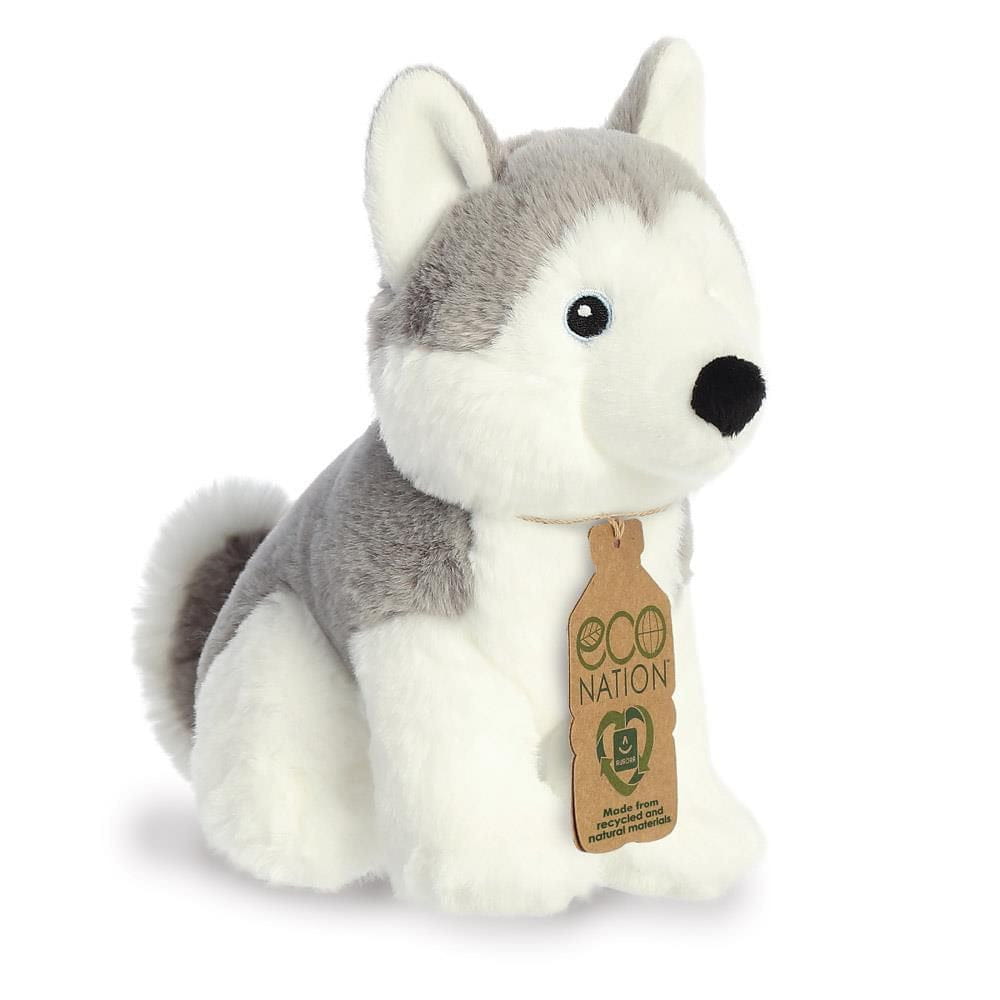 Aurora pluche husky hond - eco nation - knuffel - 21 cm