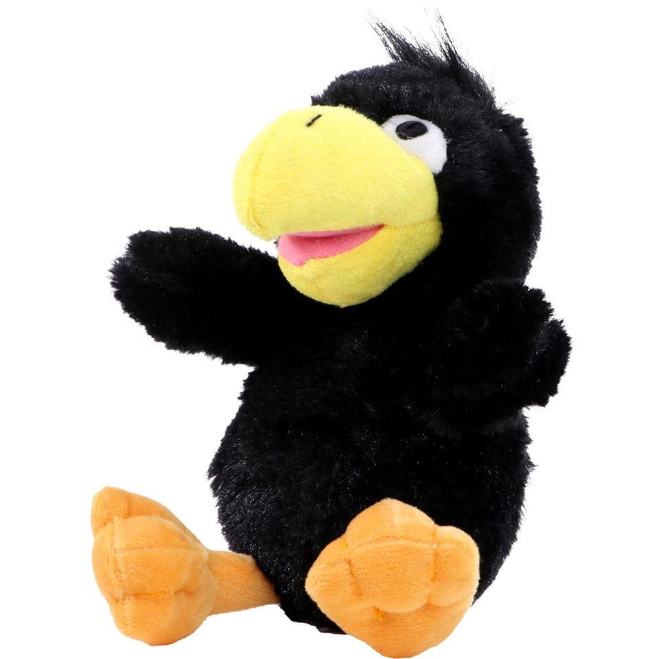 MBW pluche kraai/raaf - knuffel - 21 cm - vogel knuffel