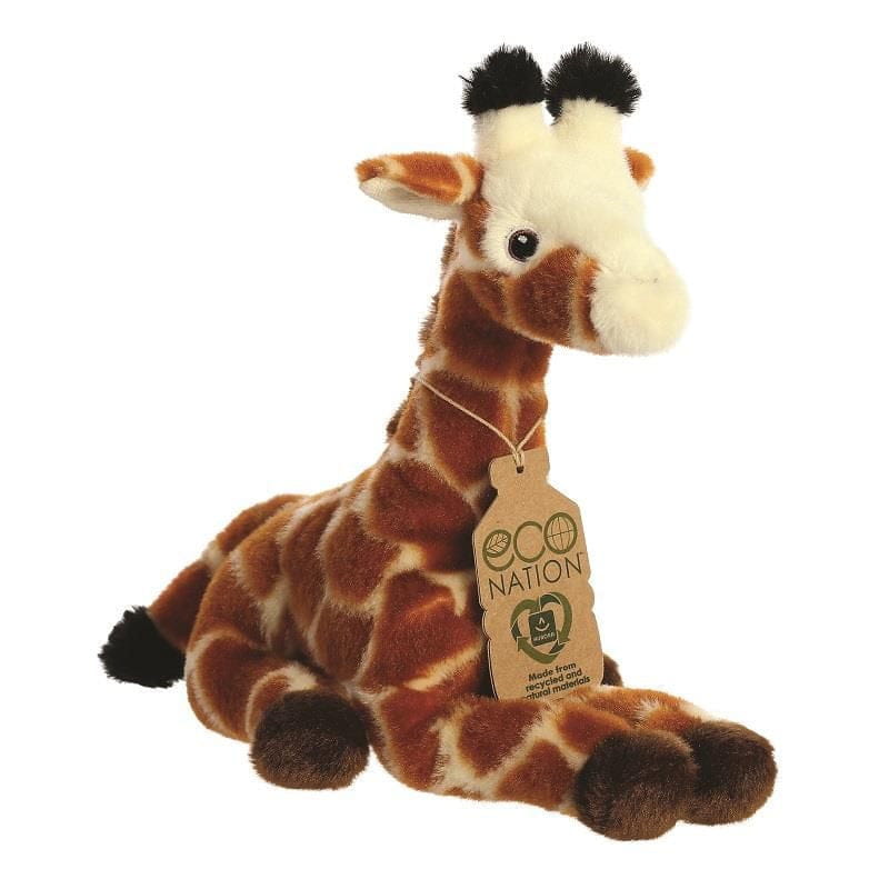 Aurora giraffe knuffel - pluche - 21 cm - liggend - savanne