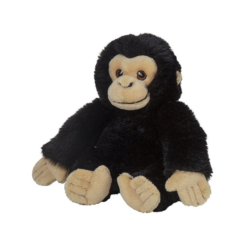Nature Planet chimpansee knuffel - pluche - 16 cm - zwart