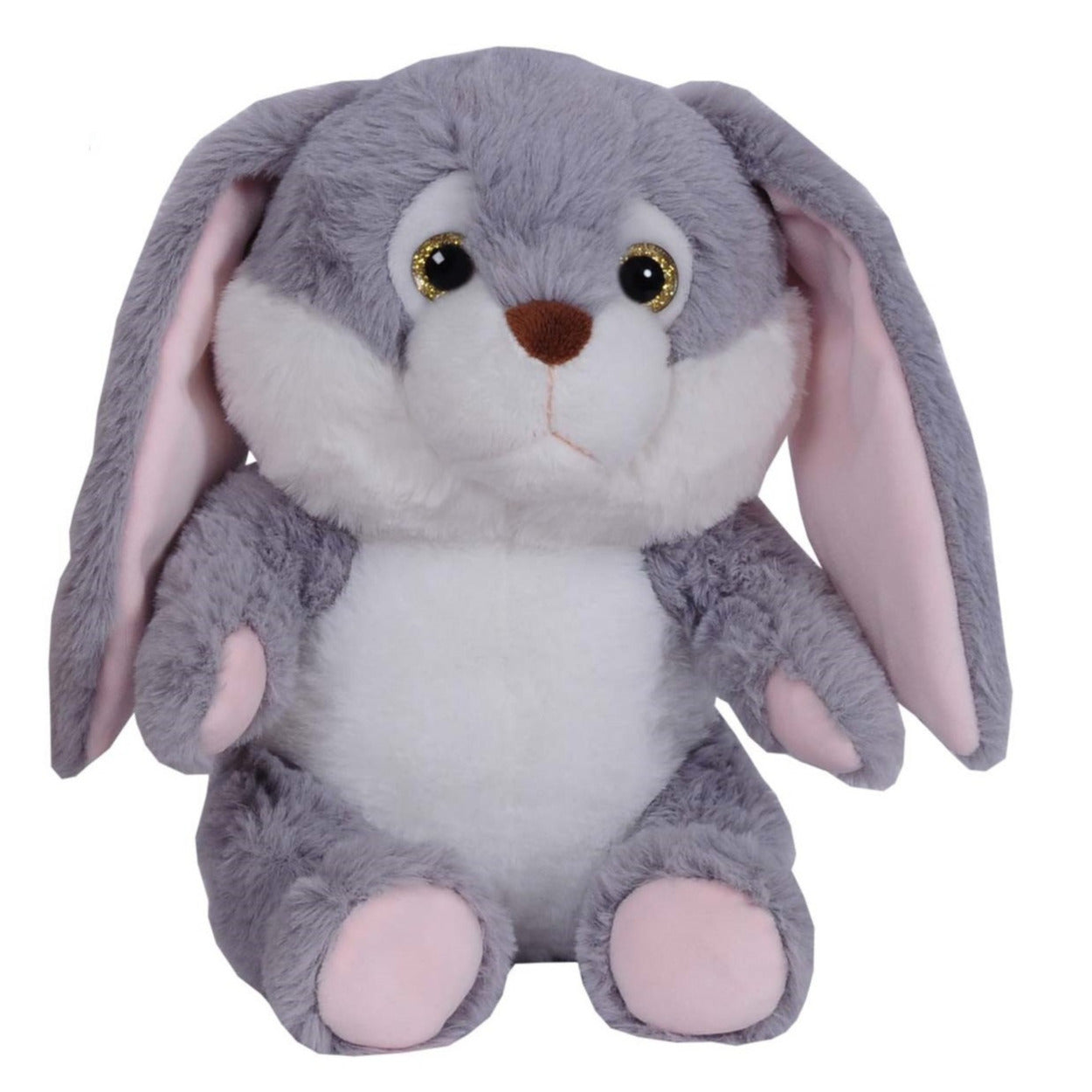 Grijs konijn knuffel - pluche - 24 cm - flaporen - dierenknuffel