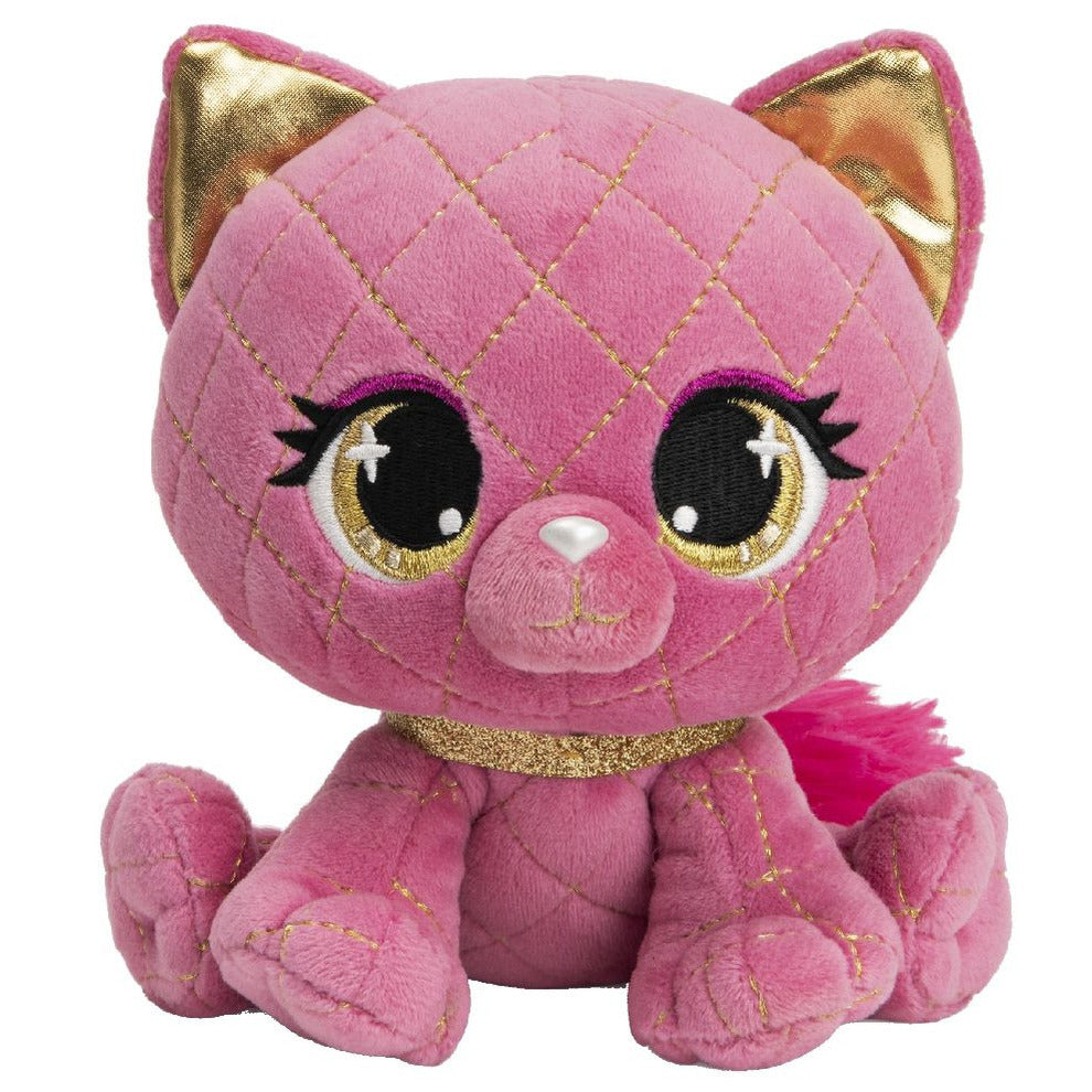 P-Lushes Pets kat/poes - pluche knuffel - roze - 15 cm