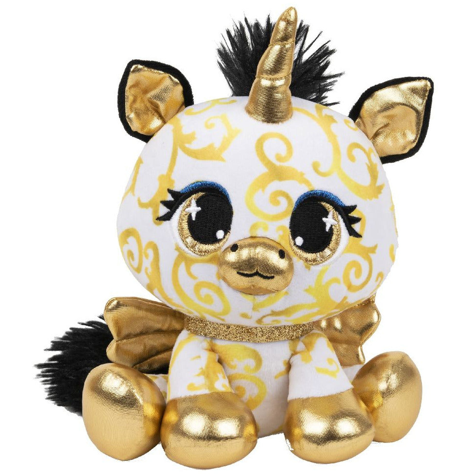 P-Lushes Pets eenhoorn knuffel - pluche - goud - 15 cm