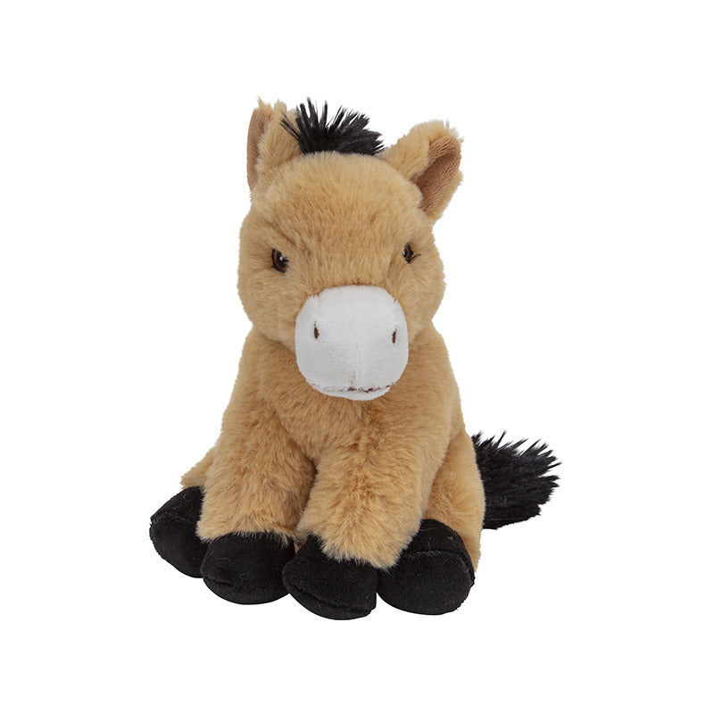 Nature Planet paard knuffel - pluche - 17 cm - lichtbruin - boerderij