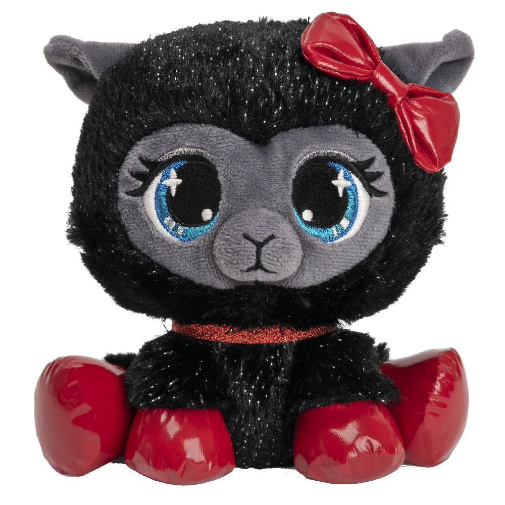 P-Lushes Pets schaap - pluche knuffel - zwart - 15 cm