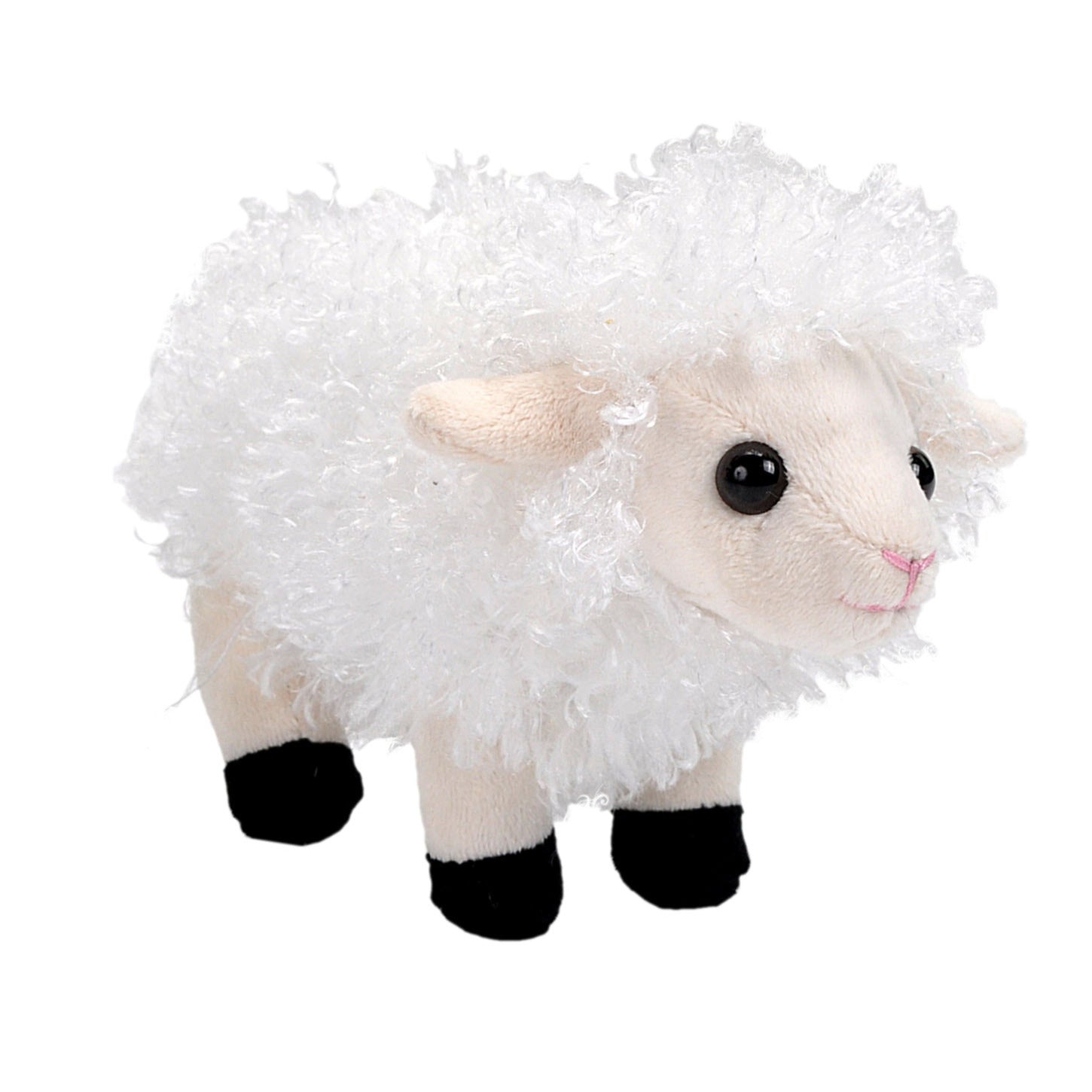 Wild Republic lammetje knuffel - pluche - 13 cm - wit