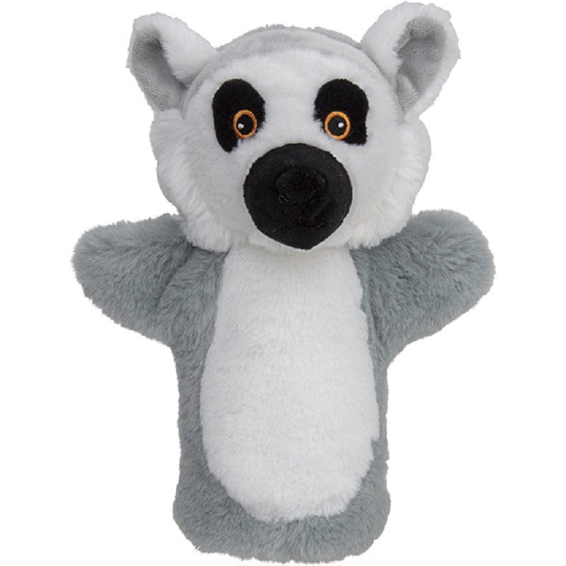 Pluche handpop ringstaart maki aap - pluche - 22 cm