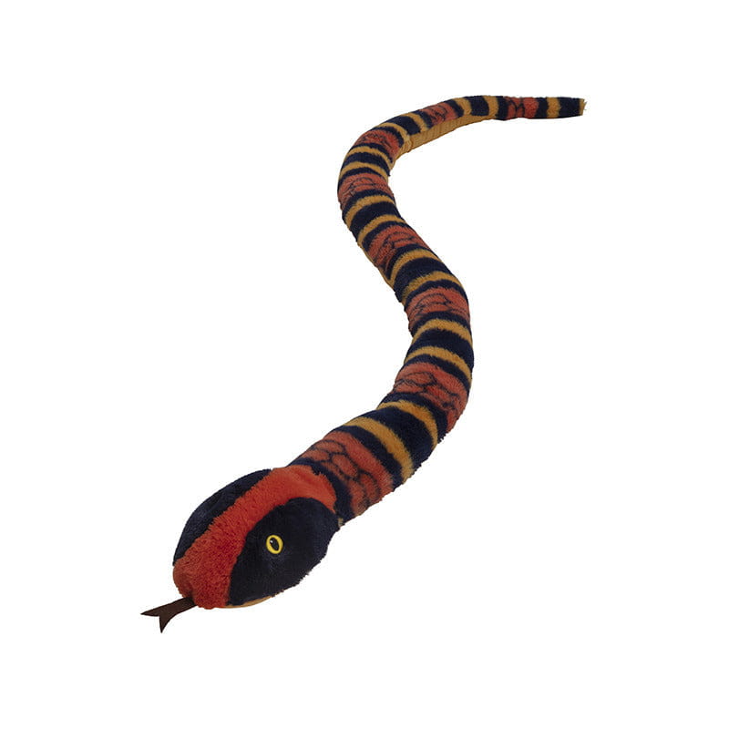 Nature Planet koraal slang knuffel - pluche - 150 cm - slangenknuffel - reptielen speelgoed - dierenknuffel