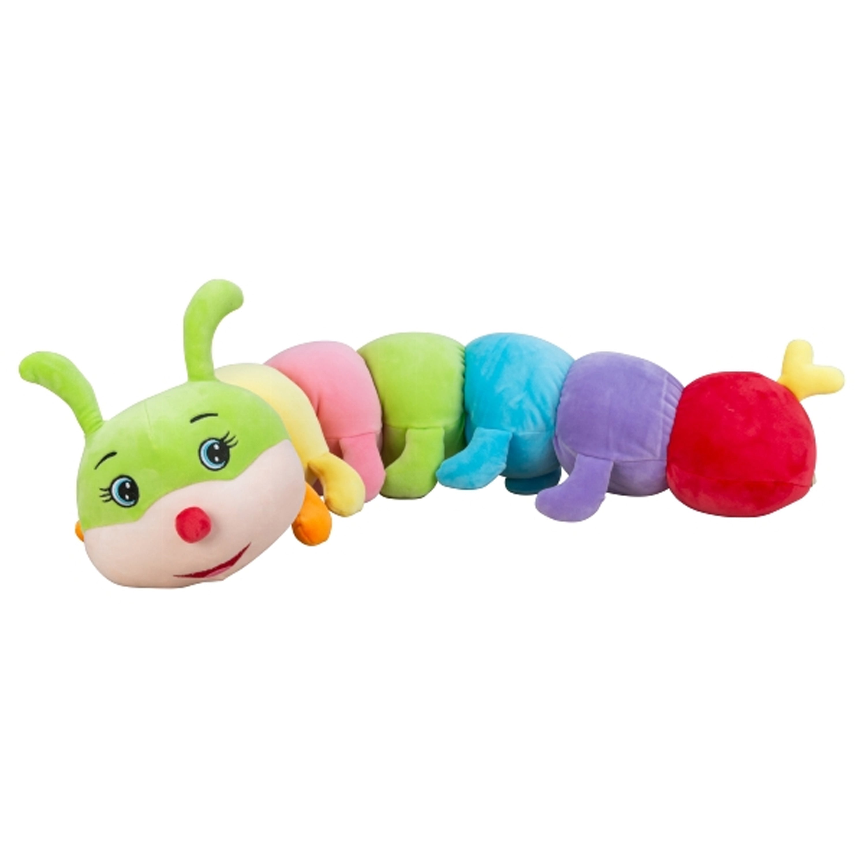 Rups knuffeldier - zachte spandex - mix kleuren - 90 cm