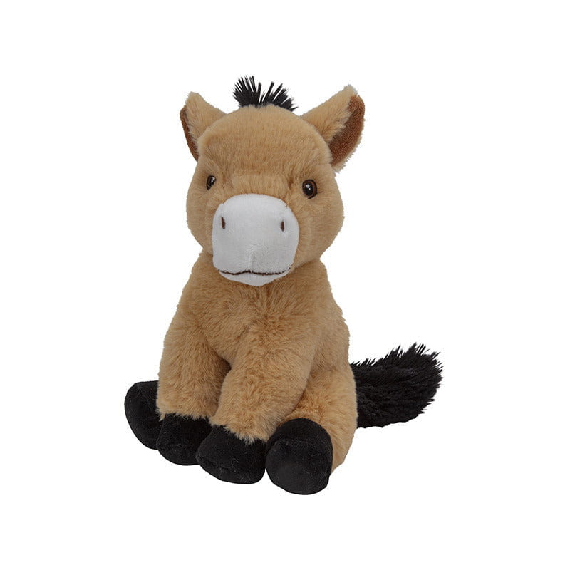 Nature Planet paard knuffel - pluche - lichtbruin - 23 cm