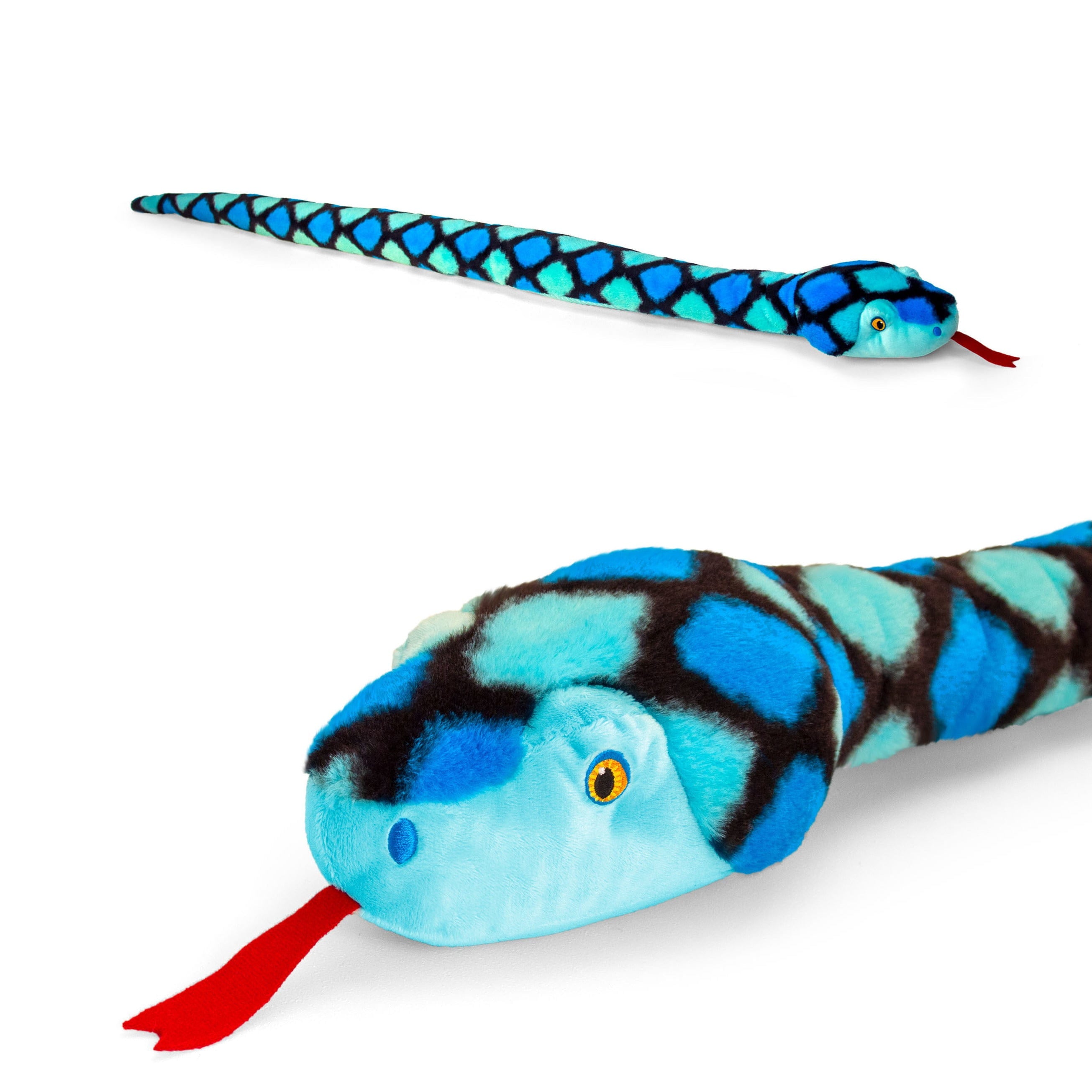 Keel Toys slang knuffel - blauw pluche - 100 cm - reptiel