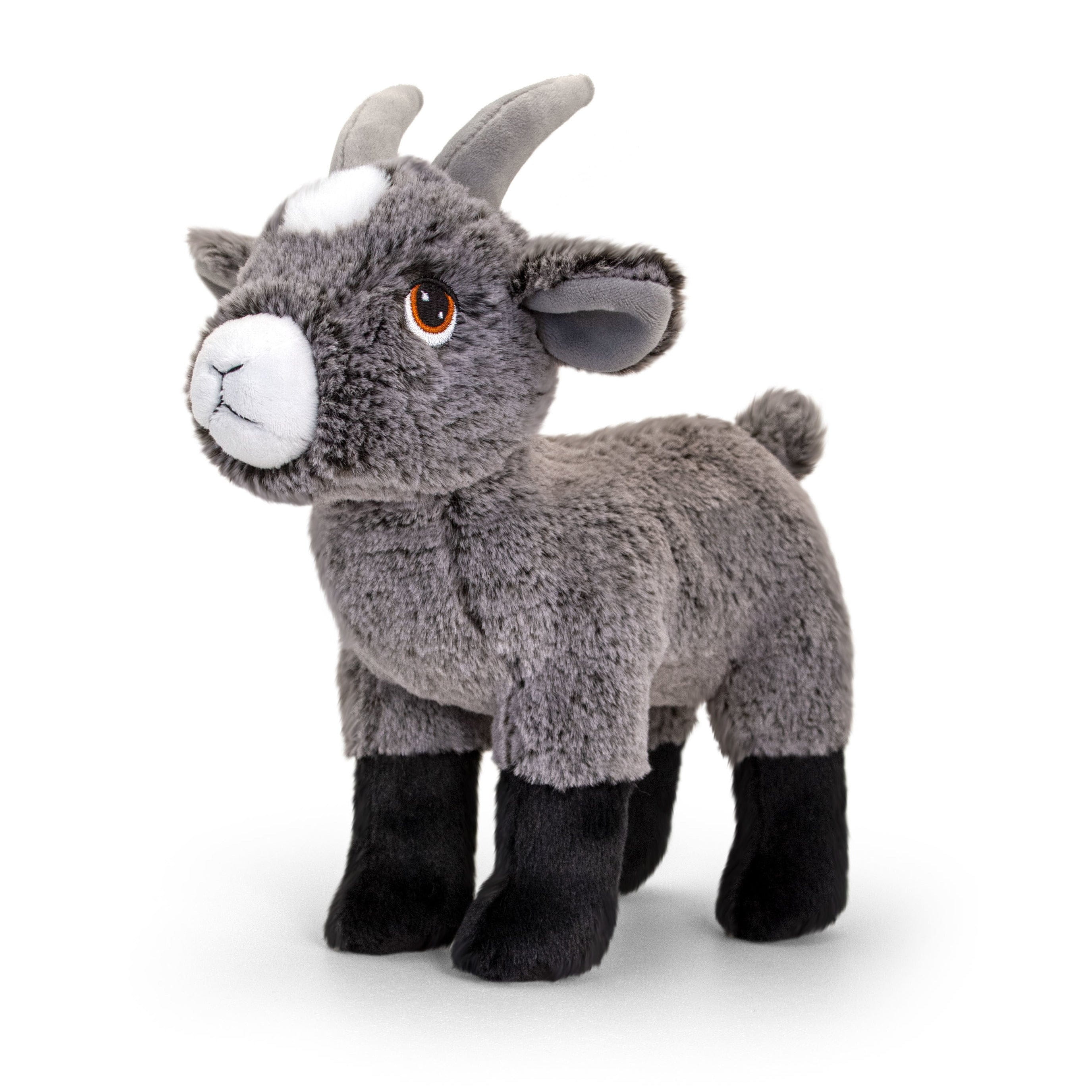 Geitje knuffel - pluche - grijs - 25 cm - boerderijdier