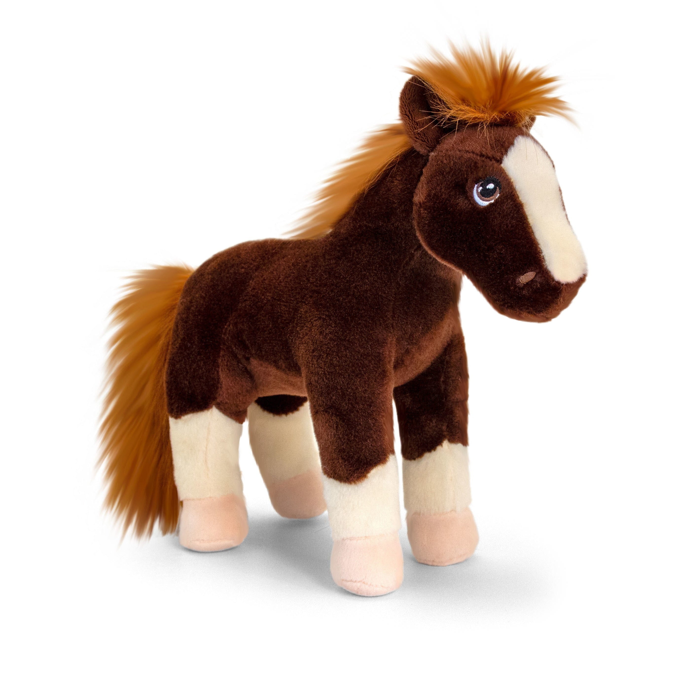 Bruine paarden knuffel - pluche - 24 cm