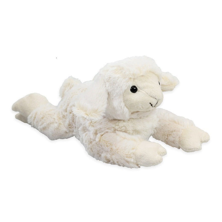 Inware lammetje knuffel - pluche - wit - liggend - 22 cm