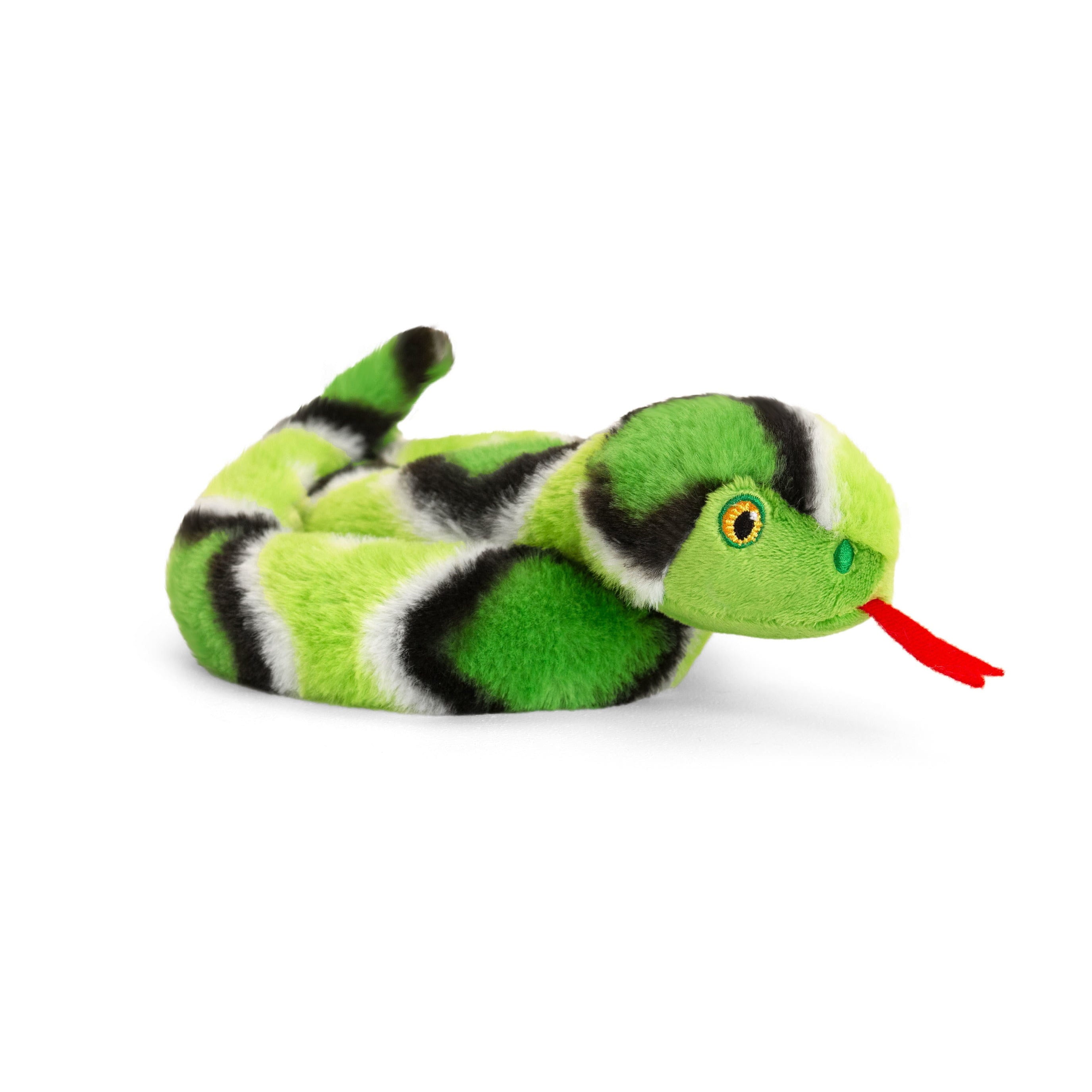 Pluche slang knuffel - groen - 65 cm - opgerold - reptiel