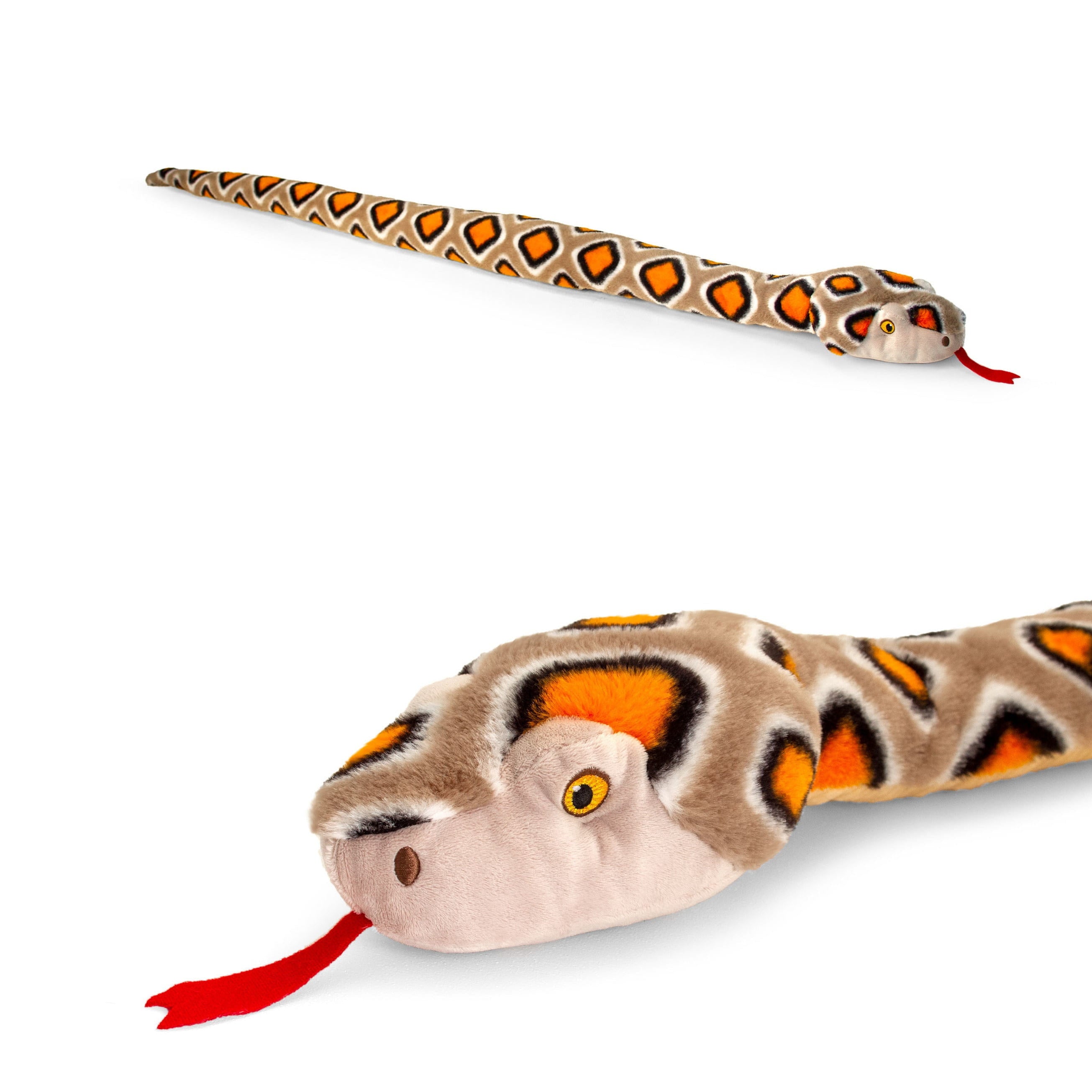 Keel Toys slang knuffel - pluche - bruin - 100 cm - reptiel