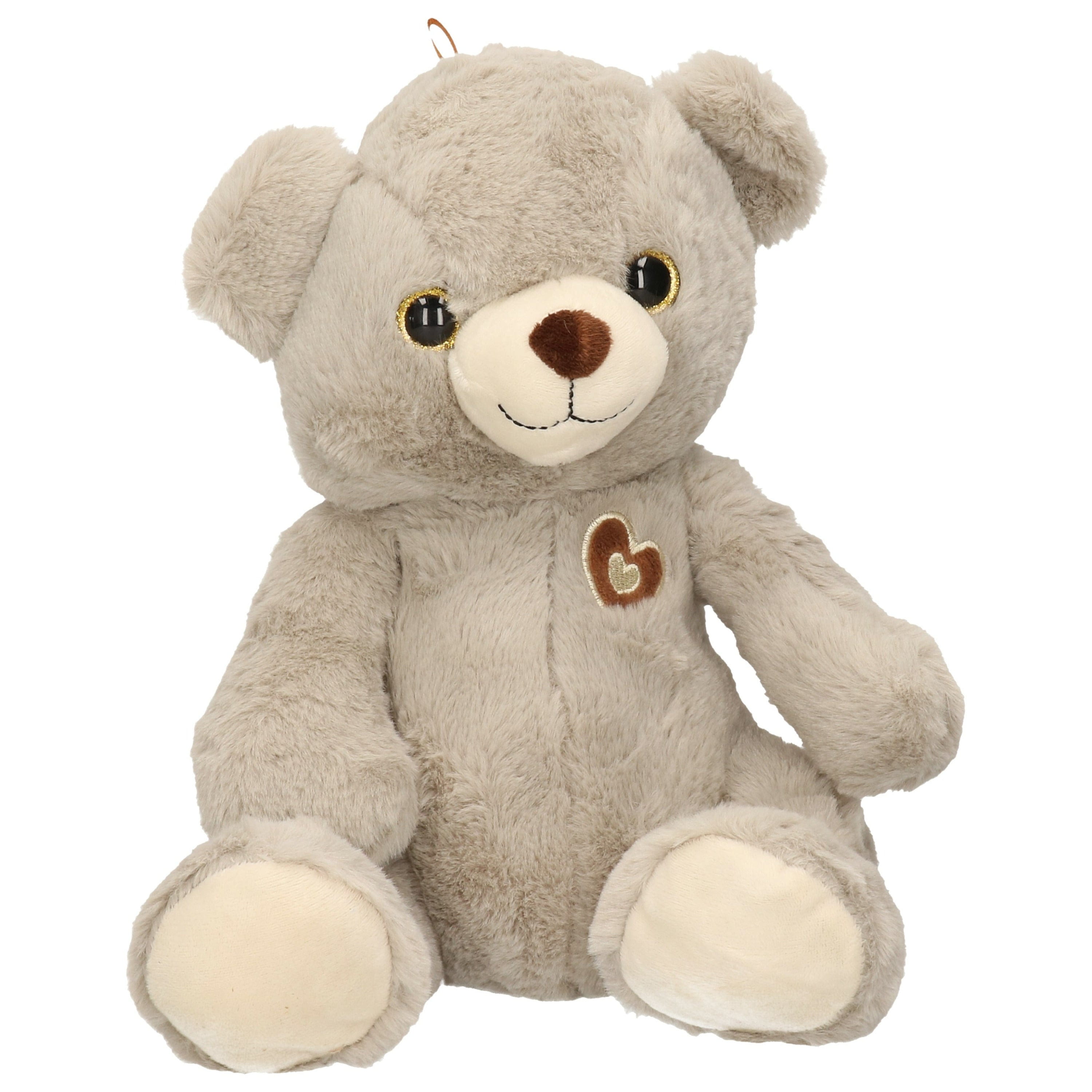 Grijze teddybeer knuffel - pluche - 28 cm - cadeau