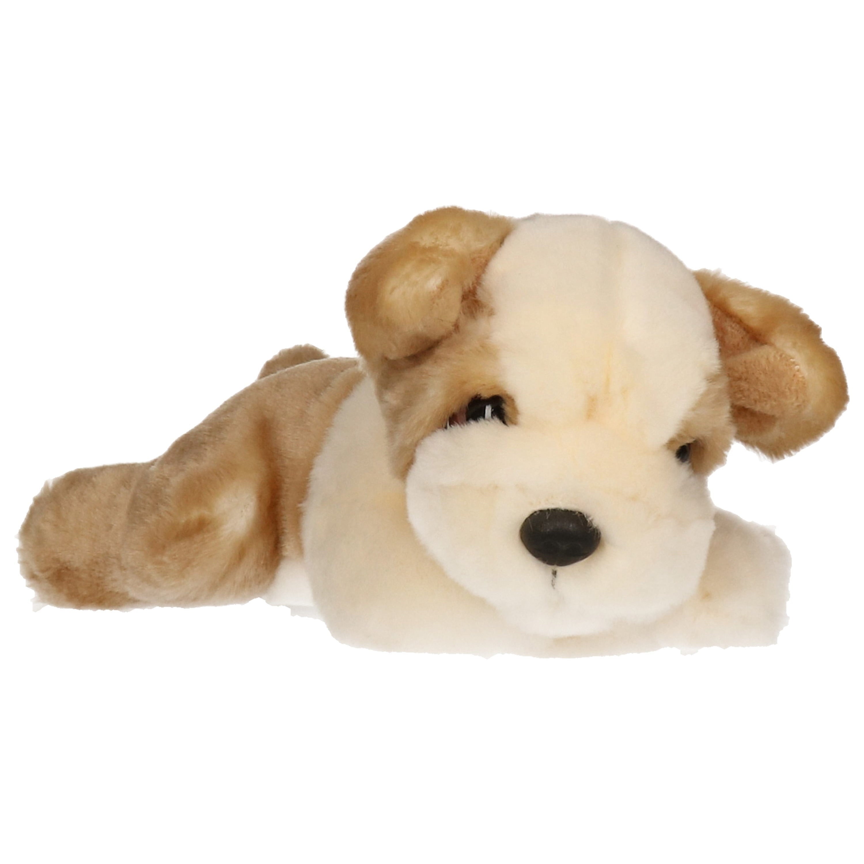 Pluche Bulldog puppy knuffel - creme/lichtbruin - 25 cm - Keel toys