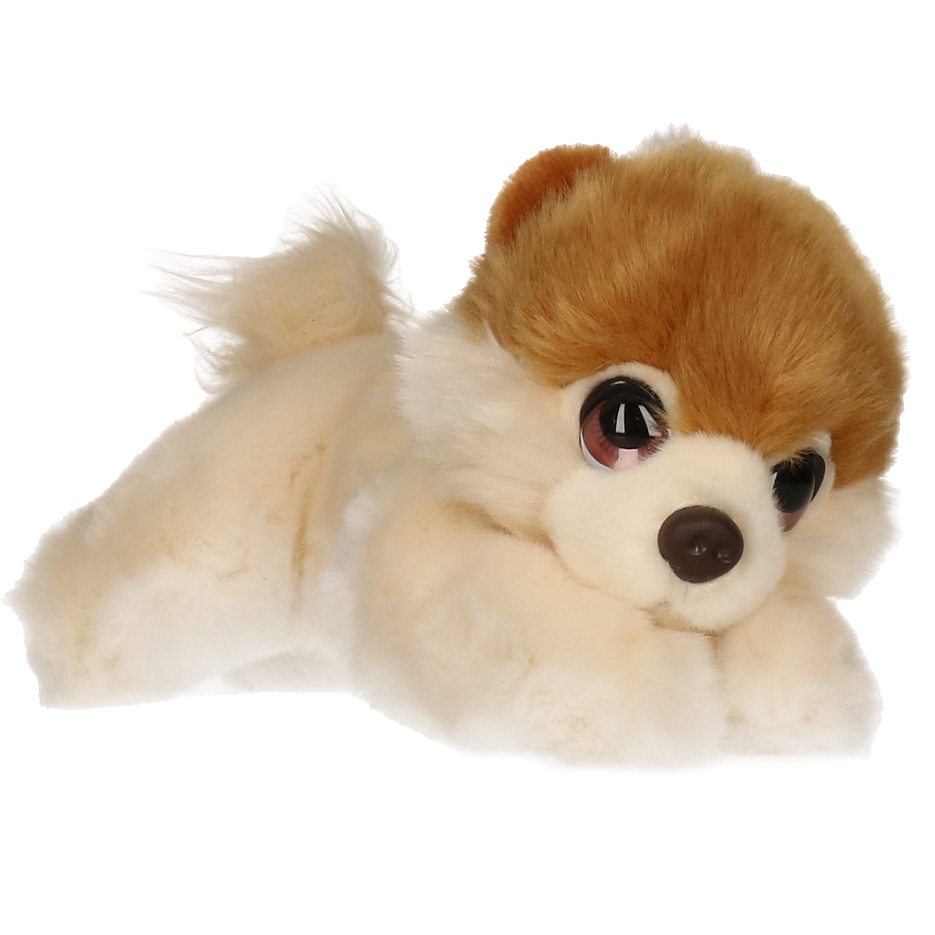 Pomeranian puppy knuffel - pluche - 25 cm - creme/lichtbruin