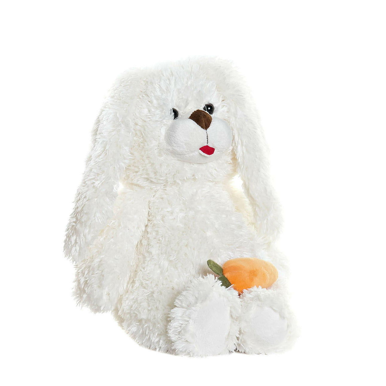 Konijn/haas knuffel - zachte pluche - wit - 28 cm