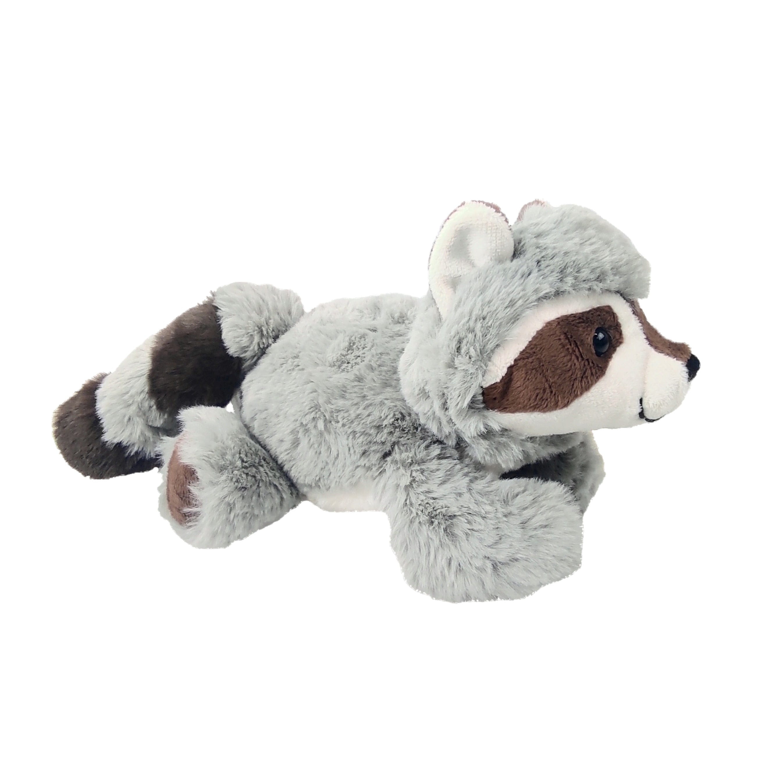 Pluche wasbeer knuffel - grijs/zwart - zittend - 25 cm